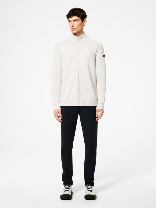 Cotton Plain Full Zip Knit