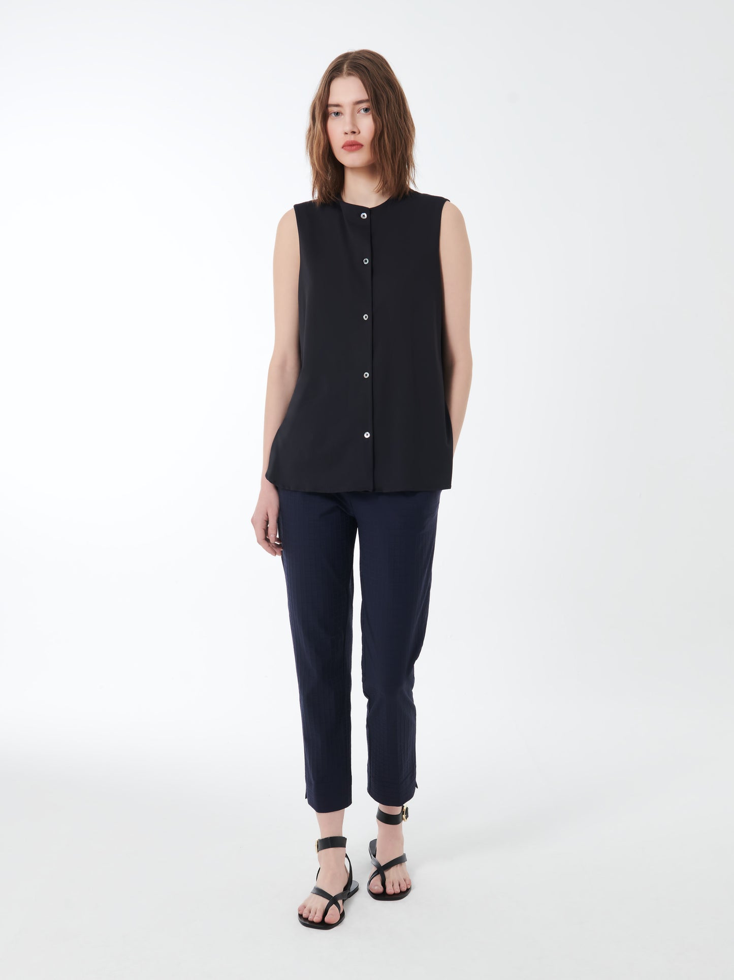 Oxford Sleeveless Wom Shirt