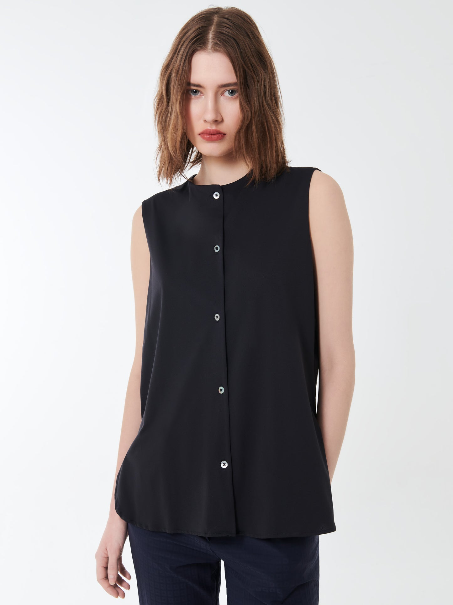 Oxford Sleeveless Wom Shirt