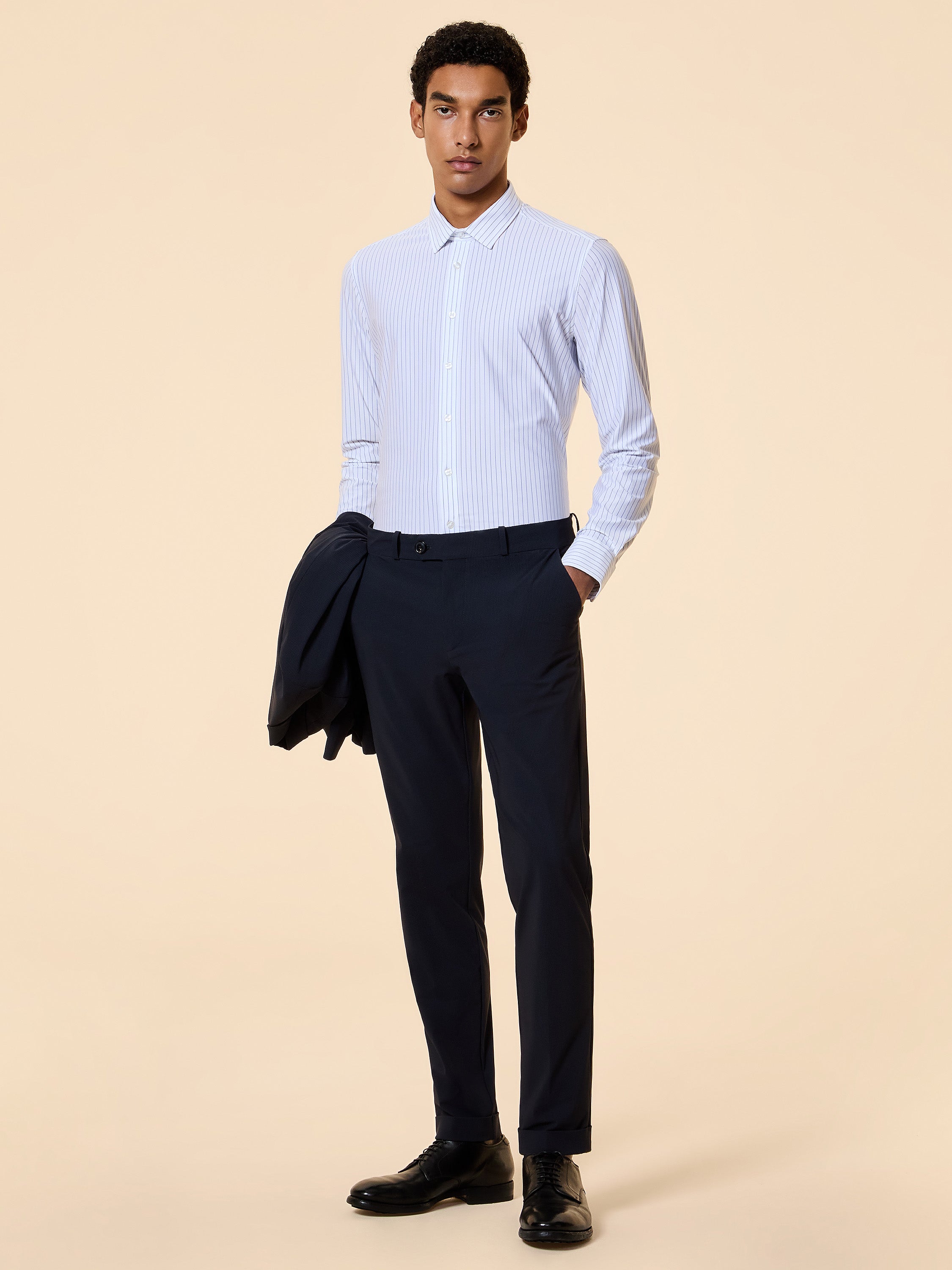 Oxford Jacquard Stripe Open Shirt - RRD Roberto Ricci Designs - Official Online Store