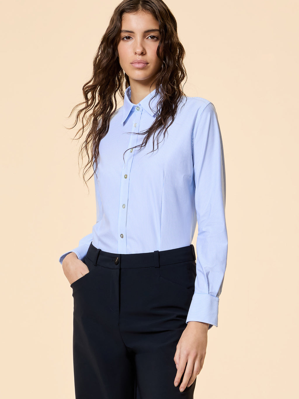 Oxford Jacquard Stripe  Wom Shirt