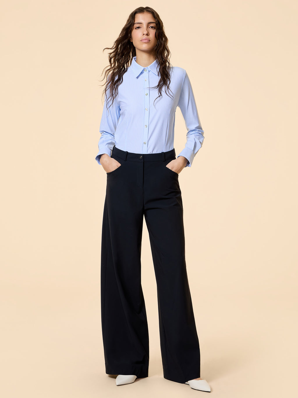 Oxford Jacquard Stripe  Wom Shirt