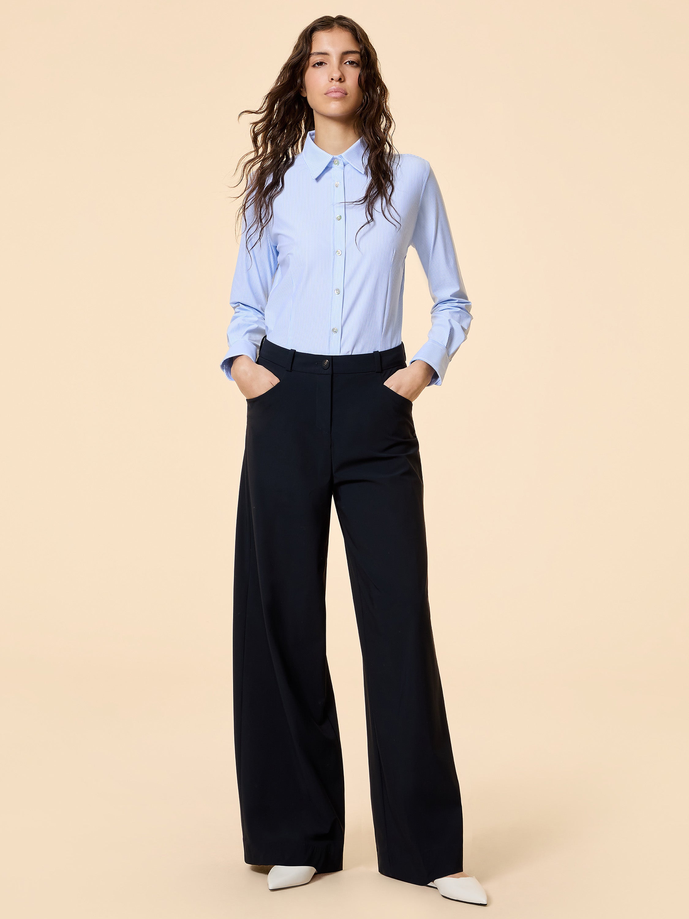 Oxford Jacquard Stripe  Wom Shirt
