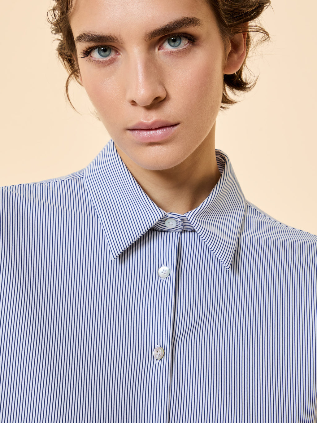 Oxford Jacquard Stripe Boyfriend Wom Shirt