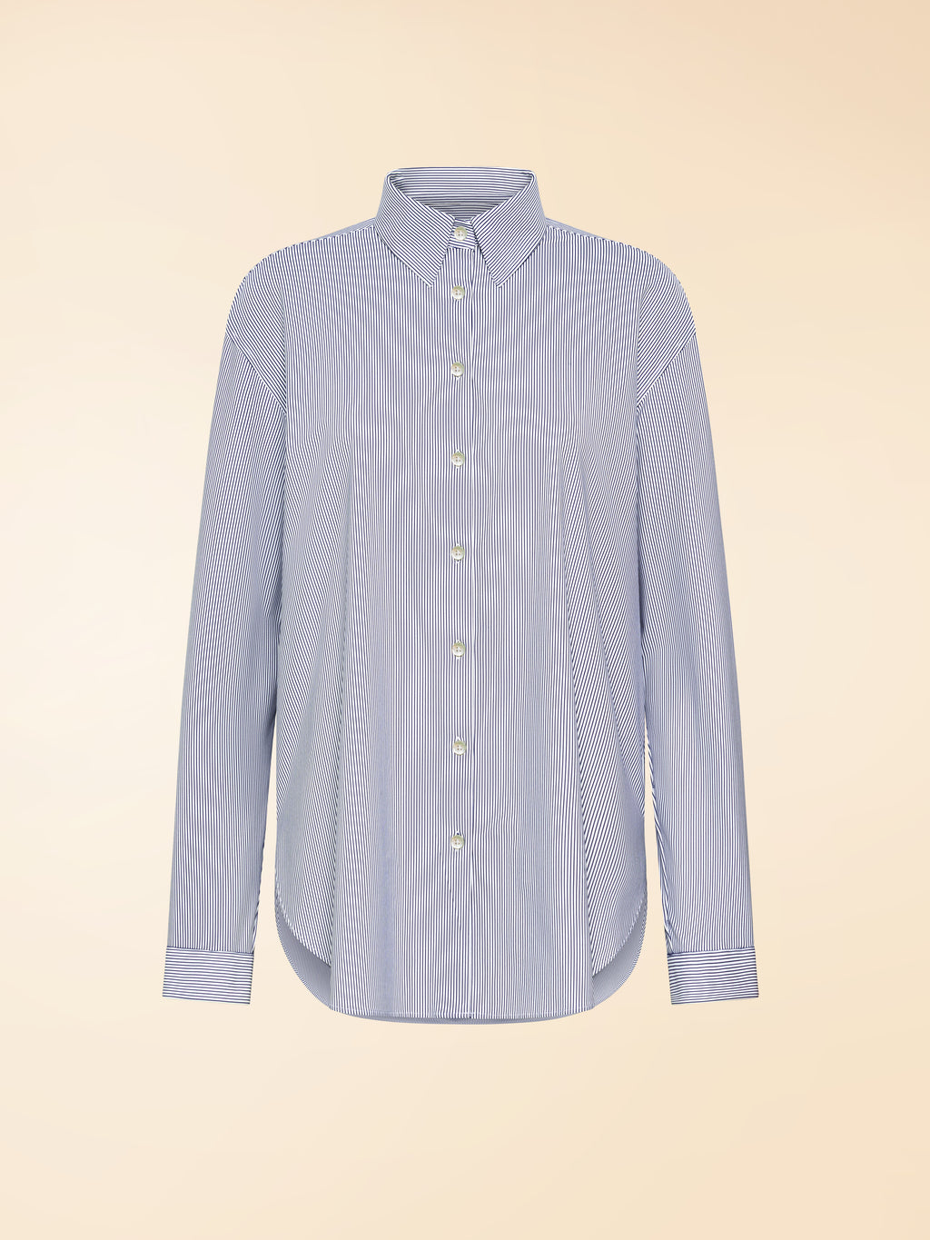 Oxford Jacquard Stripe Boyfriend Wom Shirt