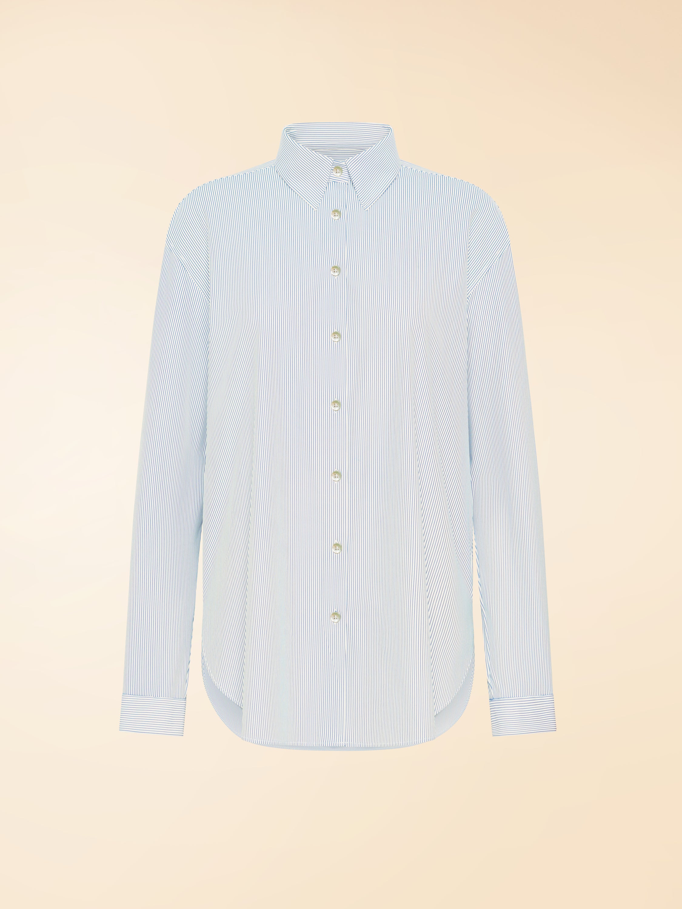 Oxford Jacquard Stripe Boyfriend Wom Shirt
