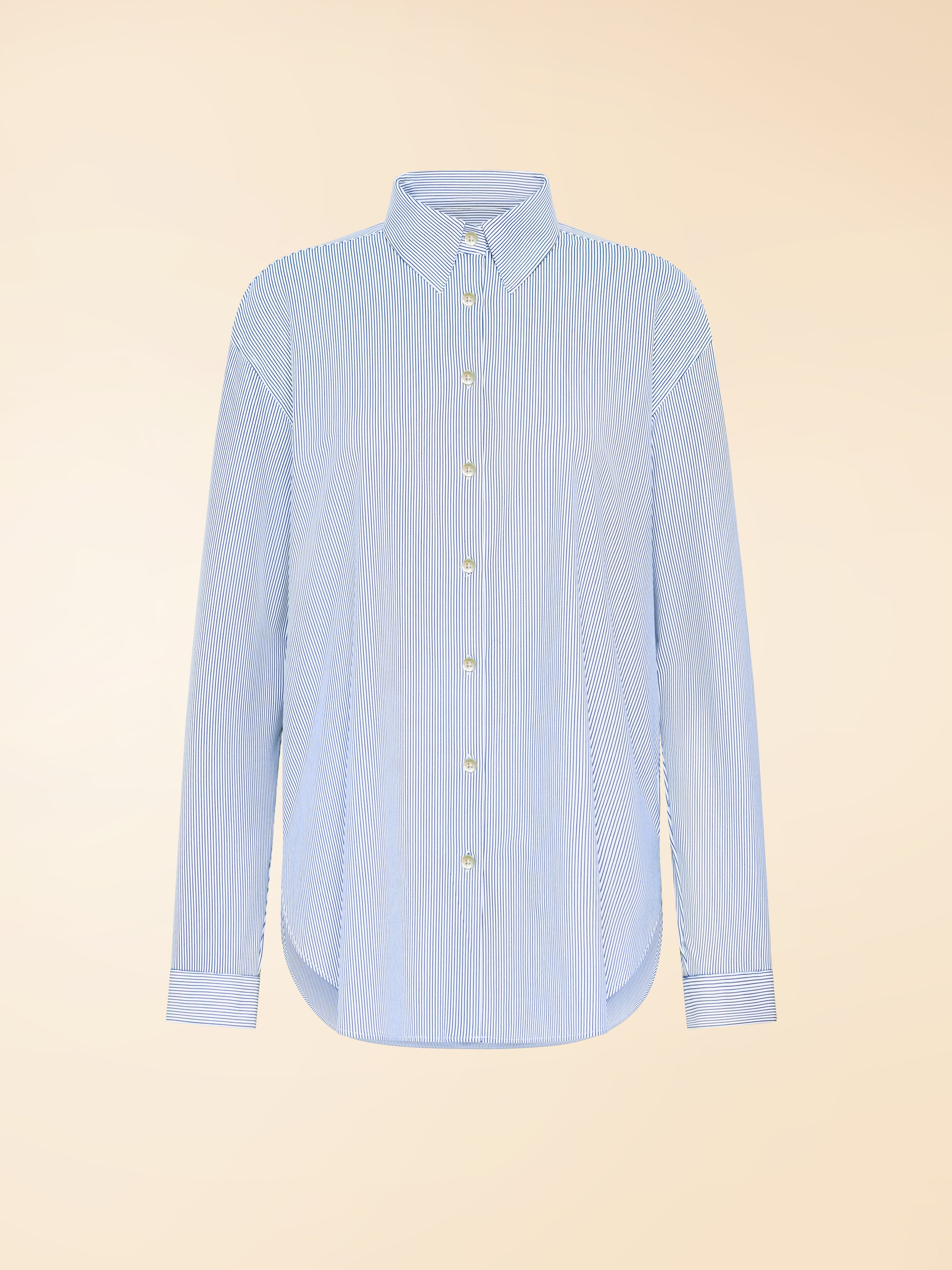 Oxford Jacquard Stripe Boyfriend Wom Shirt