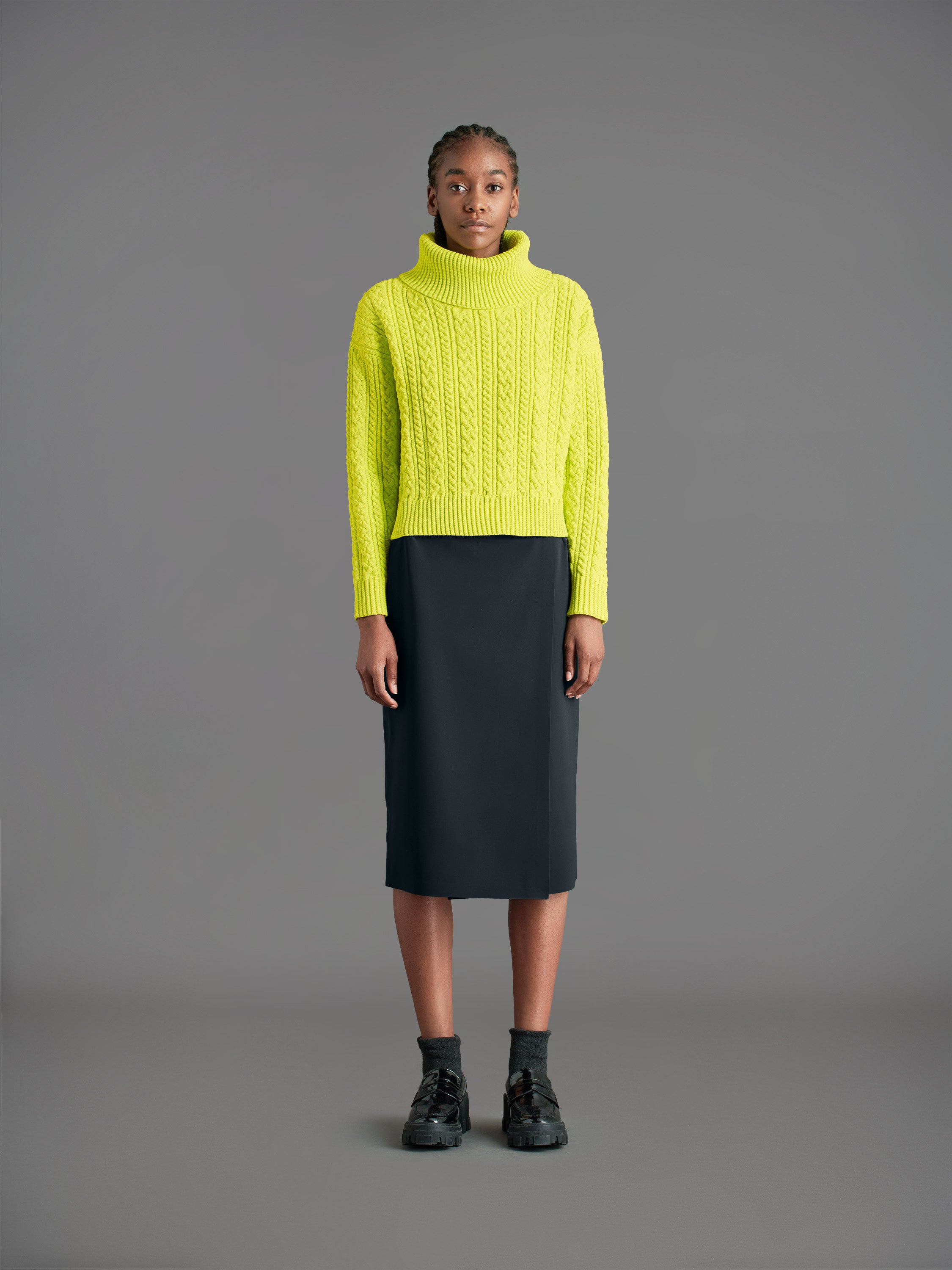 Grey and 2024 neon yellow skirt