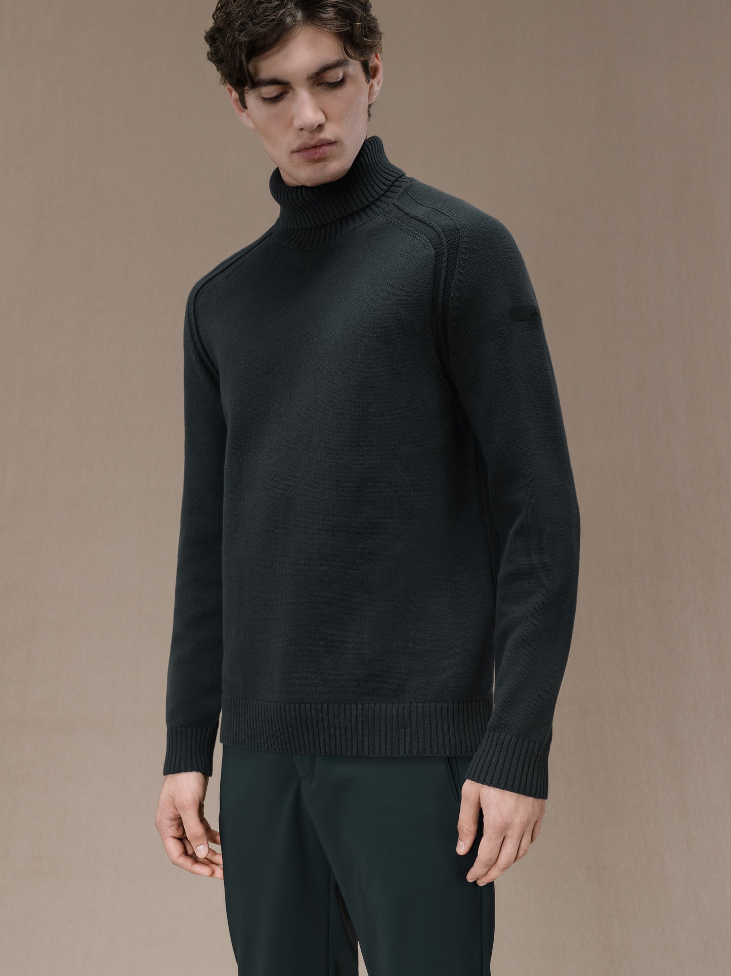 Cotton Plain Turtleneck Knit