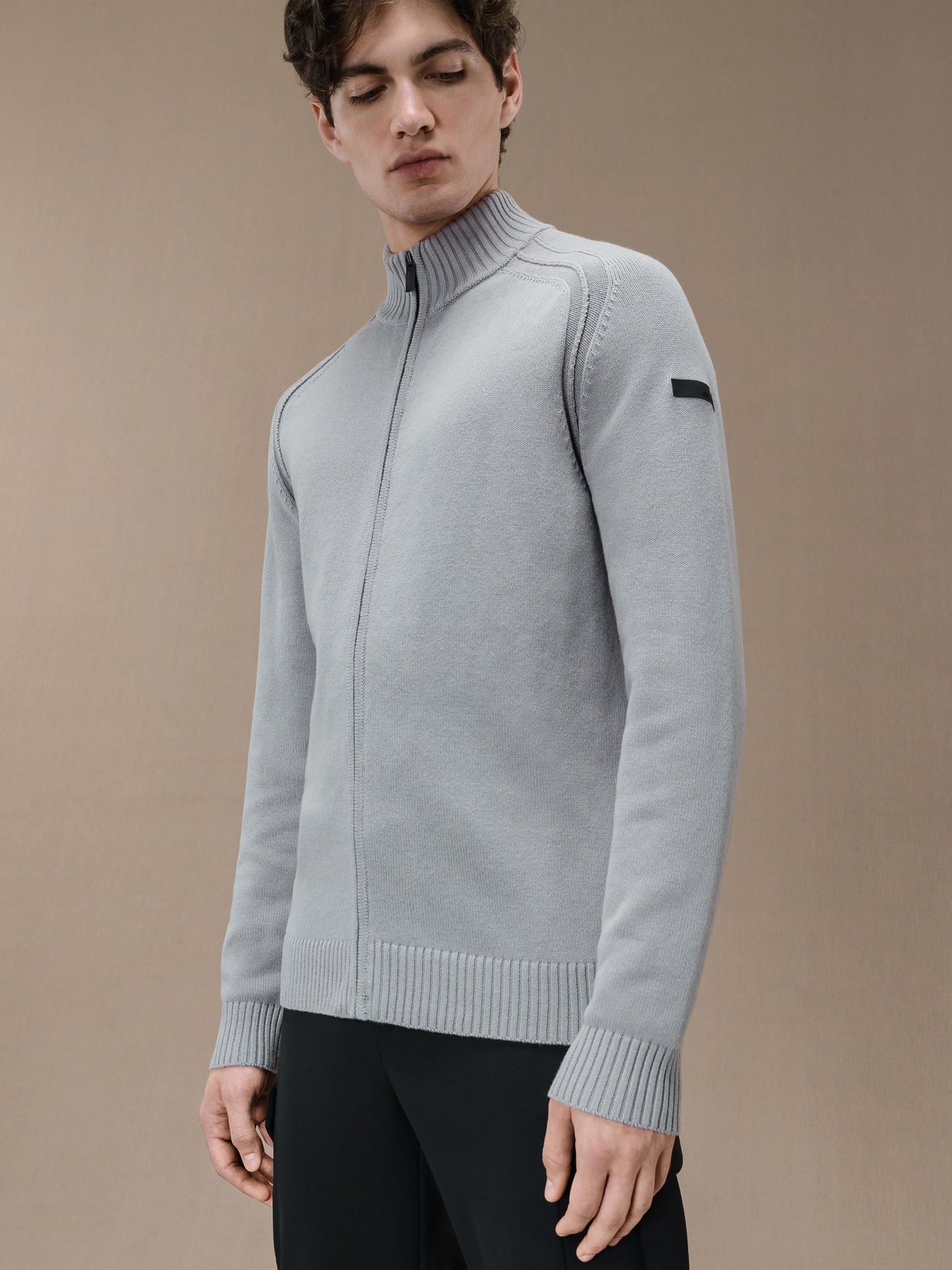 Cotton Plain Full Zip Knit