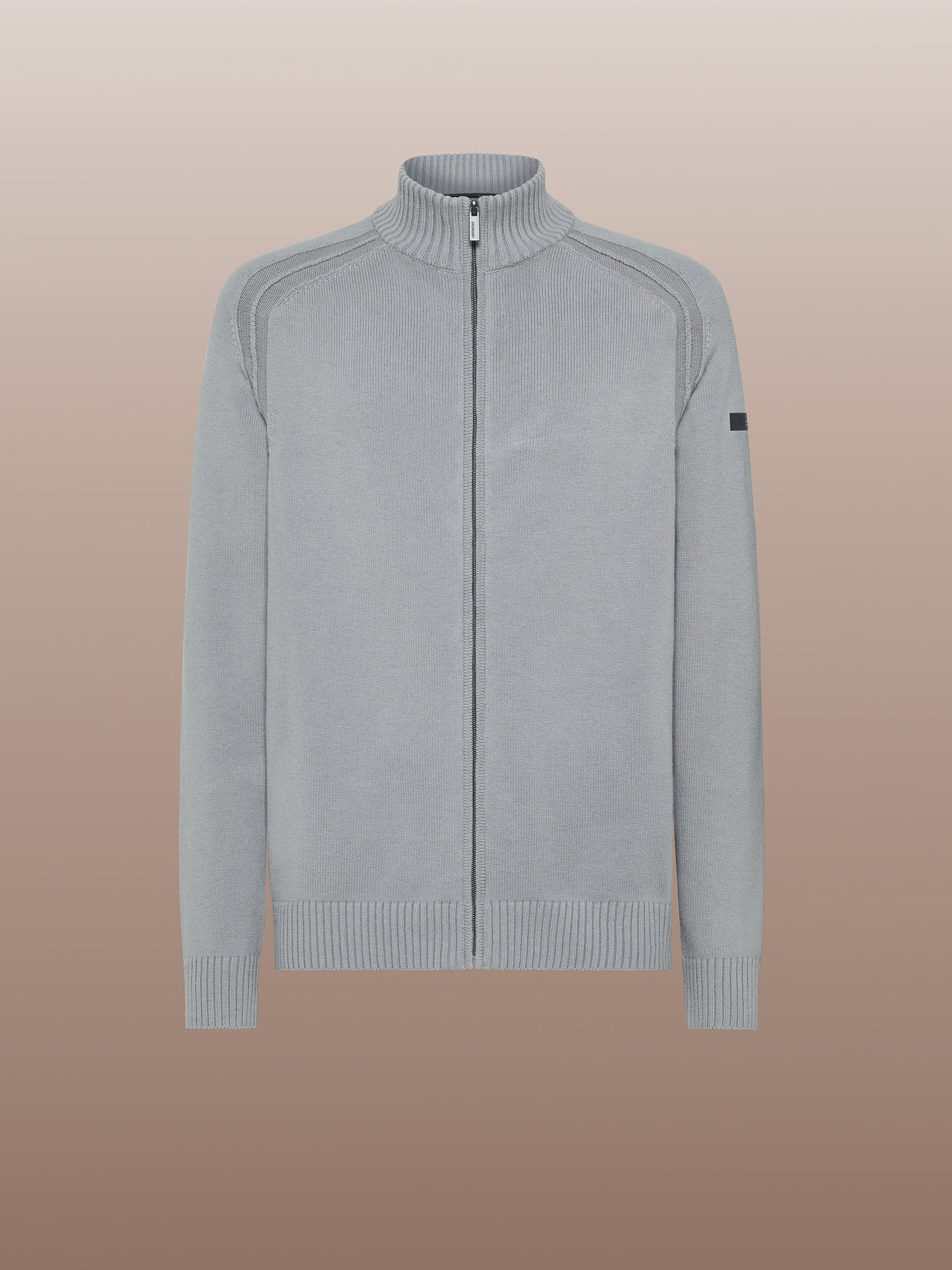 Cotton Plain Full Zip Knit