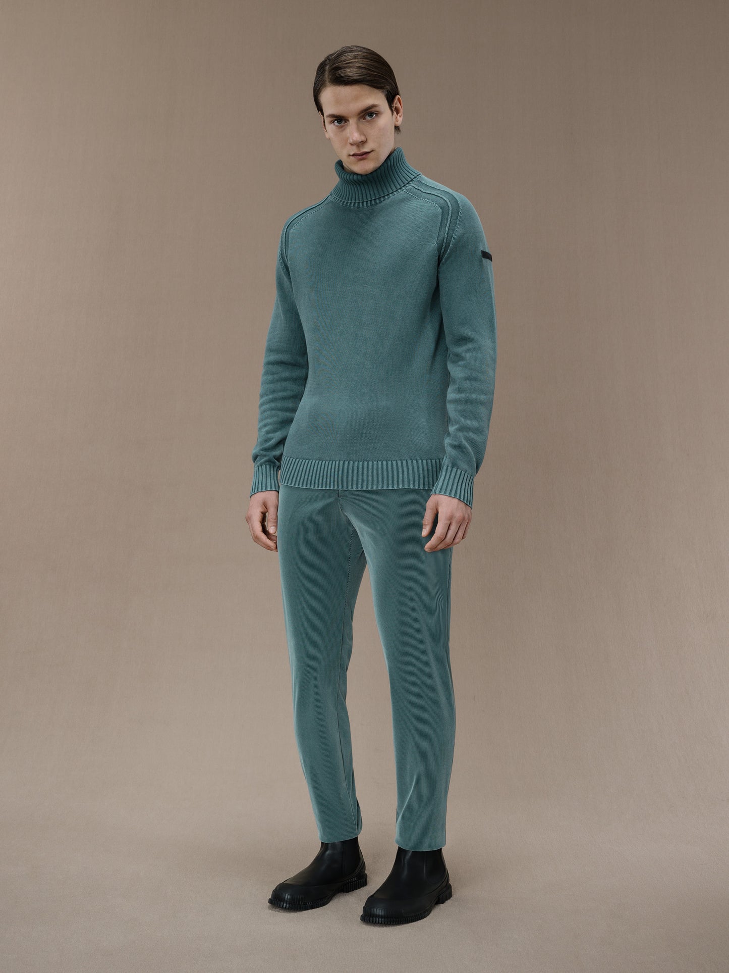 Cotton Techno Wash Turtleneck Knit