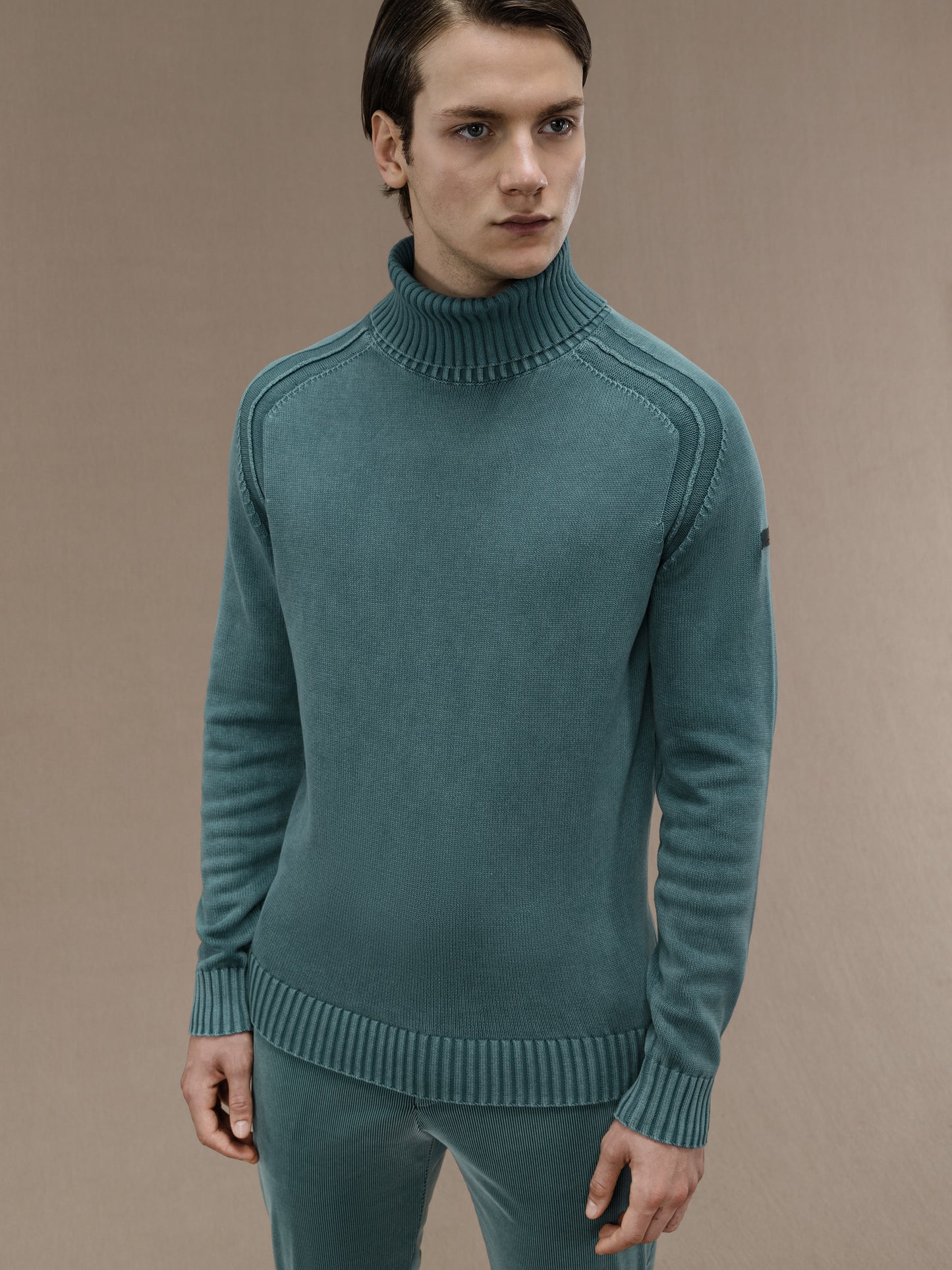 Cotton Techno Wash Turtleneck Knit