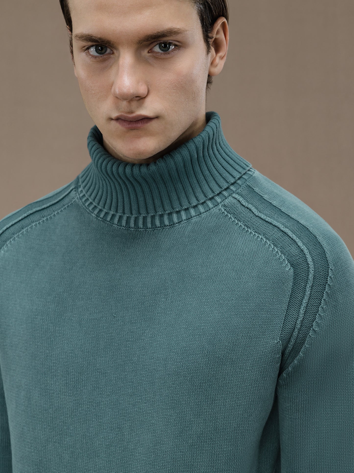 Cotton Techno Wash Turtleneck Knit