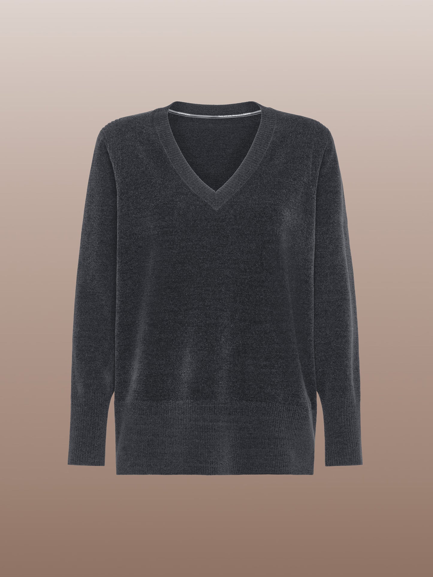 Velvet Vent V-Neck Wom Knit