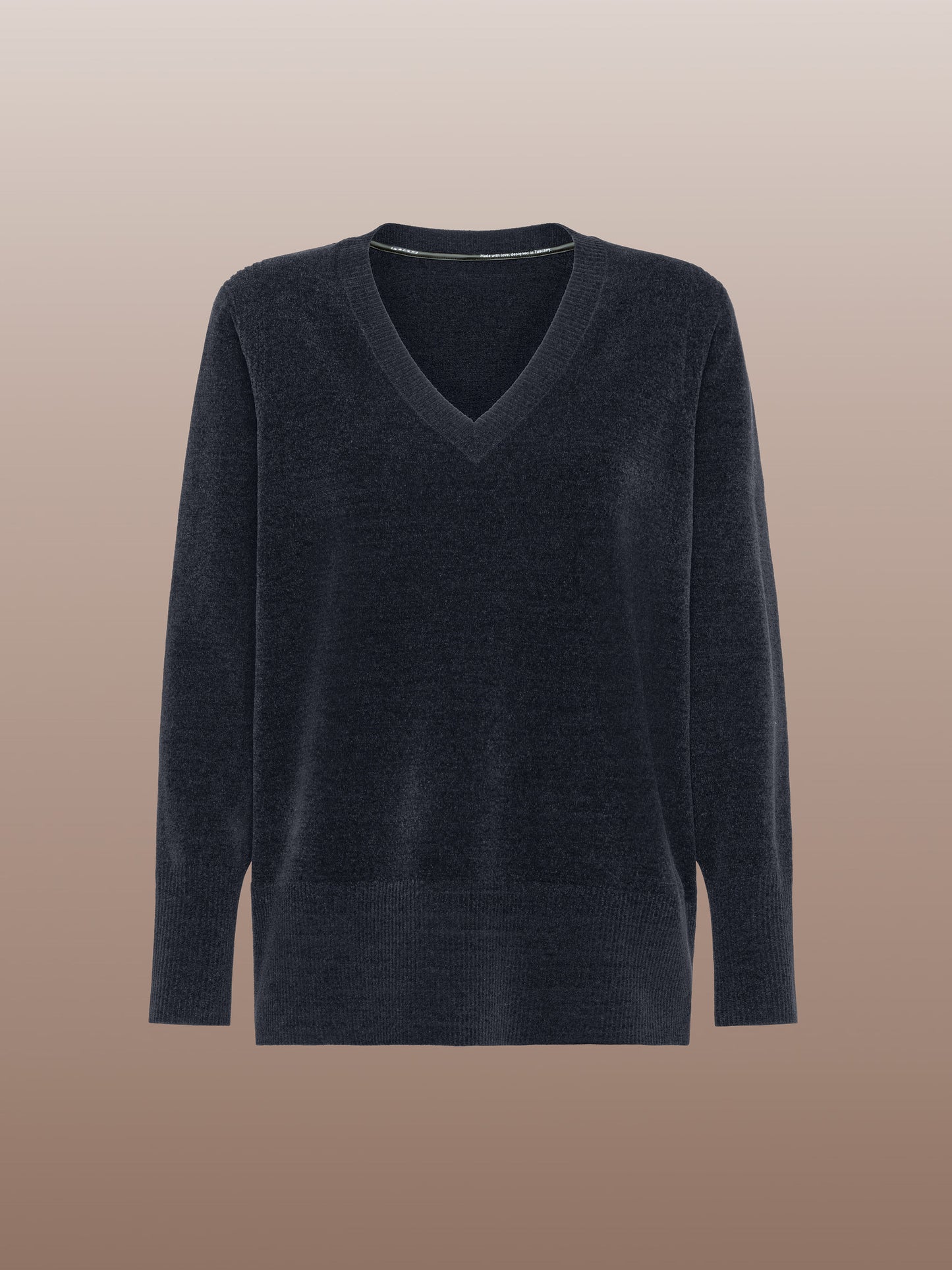 Velvet Vent V-Neck Wom Knit