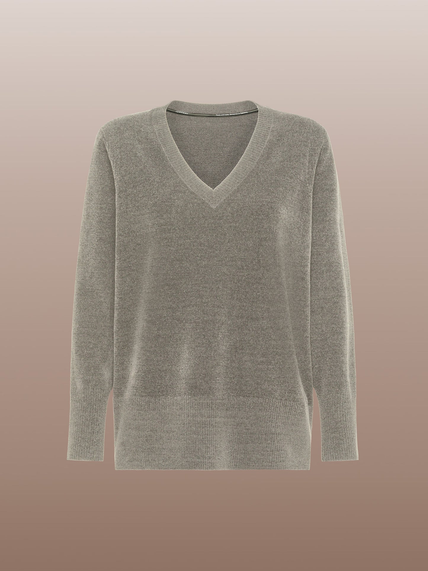 Velvet Vent V-Neck Wom Knit