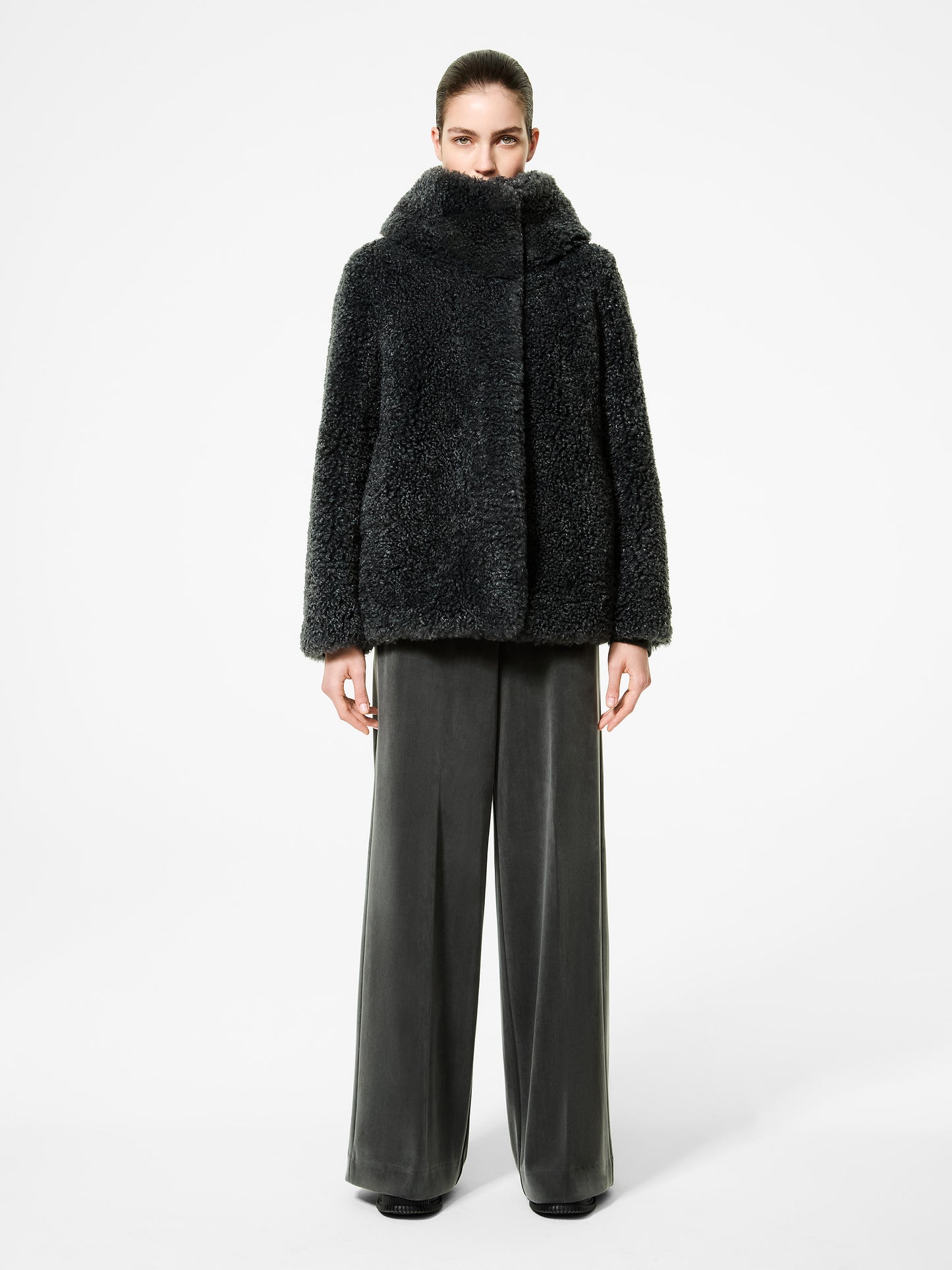 Lamb Hybrid Hood Wom Jkt