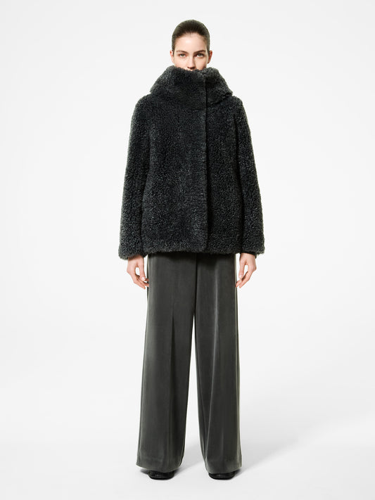 Lamb Hybrid Hood Wom Jkt