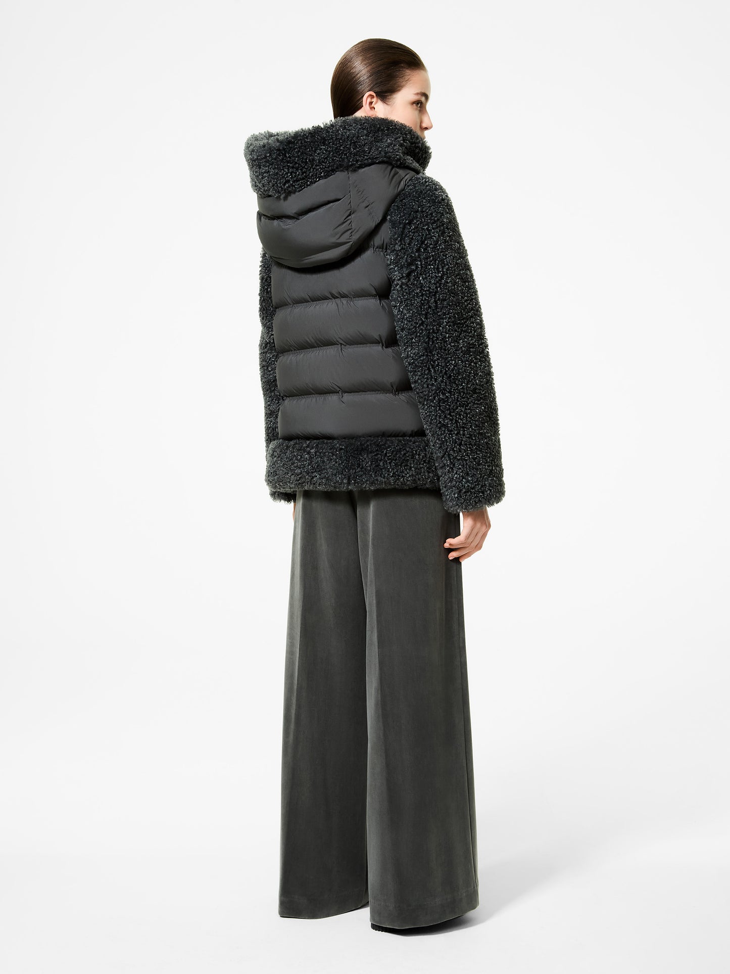 Lamb Hybrid Hood Wom Jkt