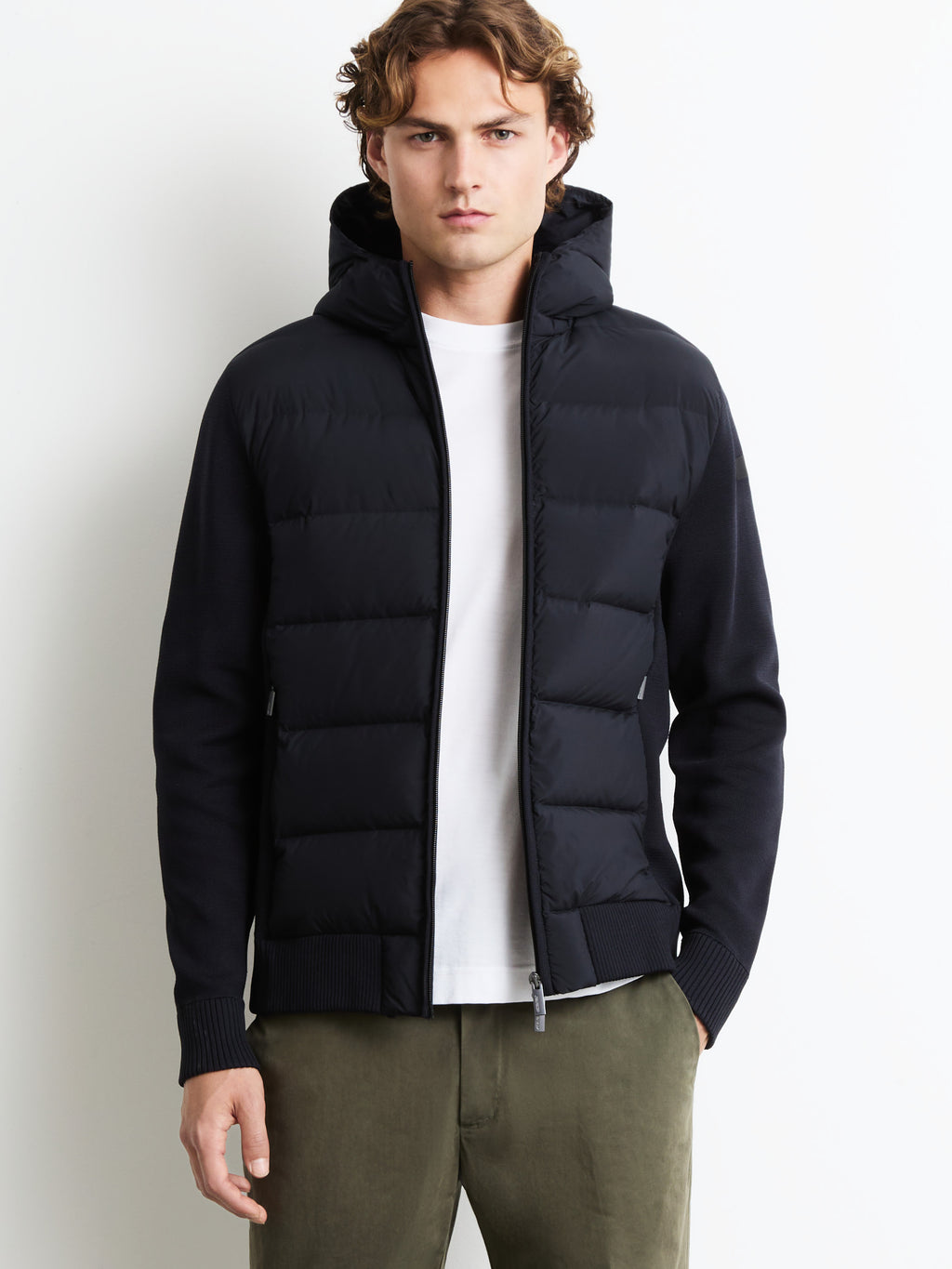 New Amos Hybrid Duck Hood Zip Soft Knit