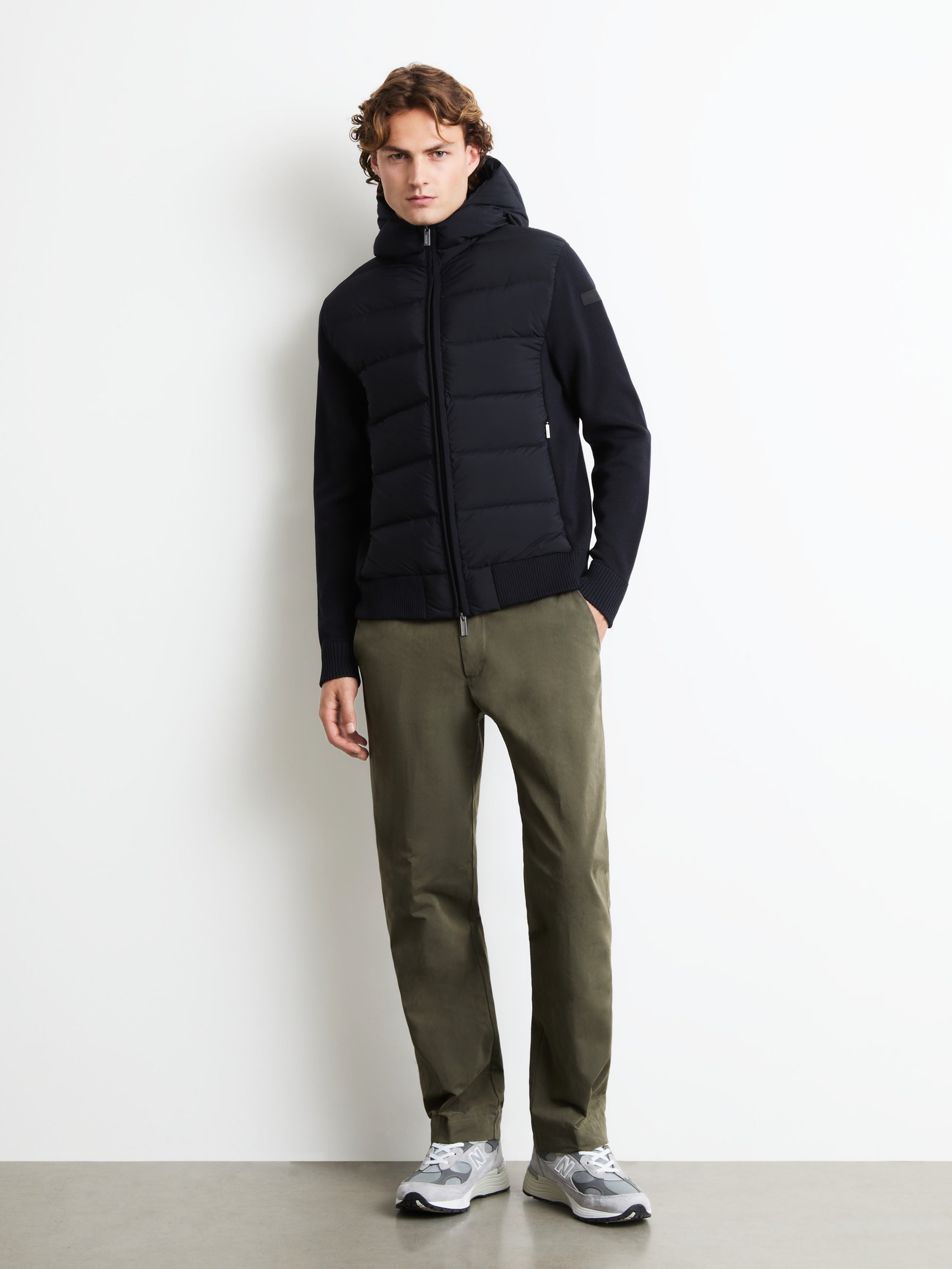 New Amos Hybrid Duck Hood Zip Soft Knit