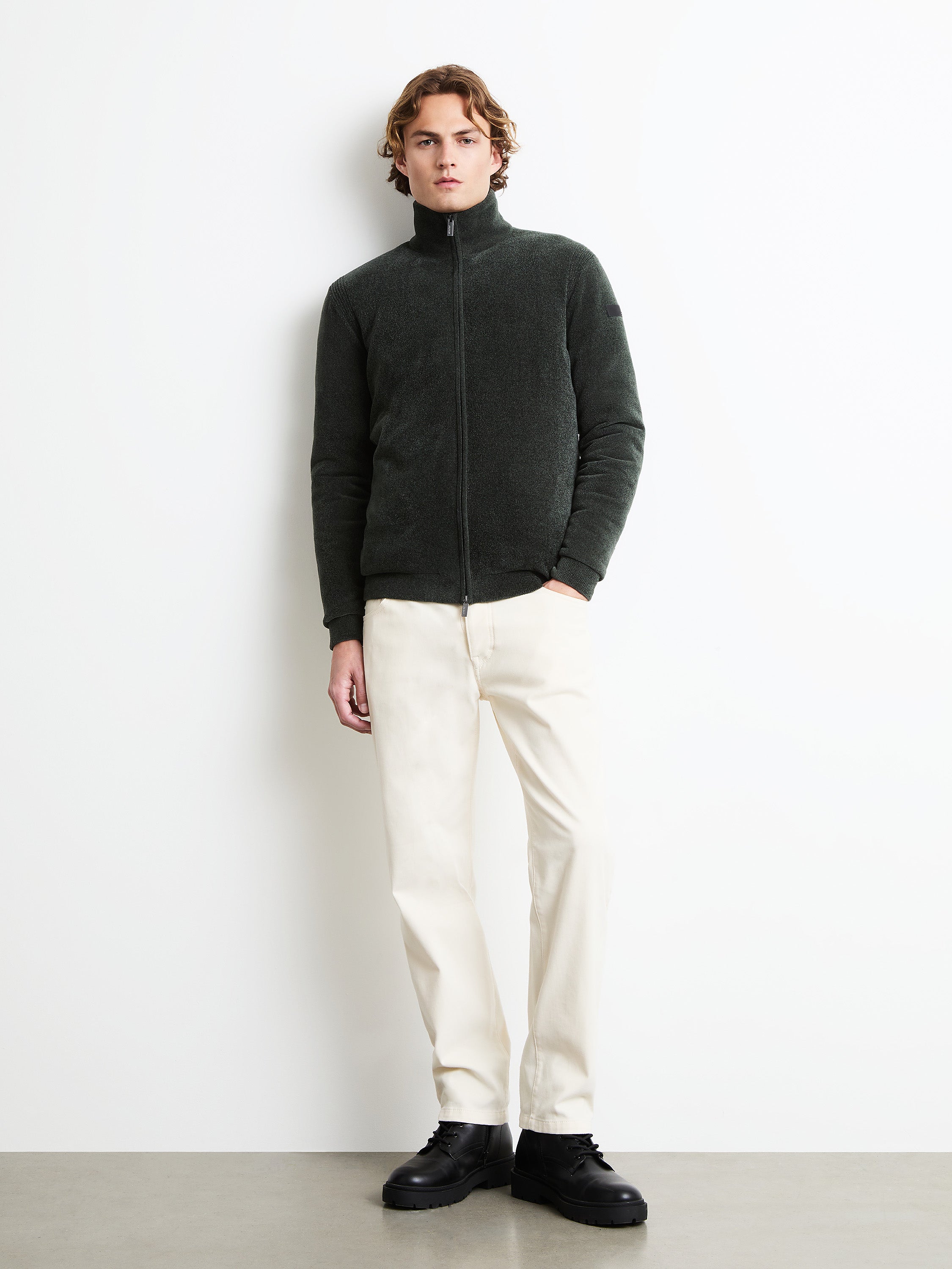 Velvet Dot Full Zip Soft Knit