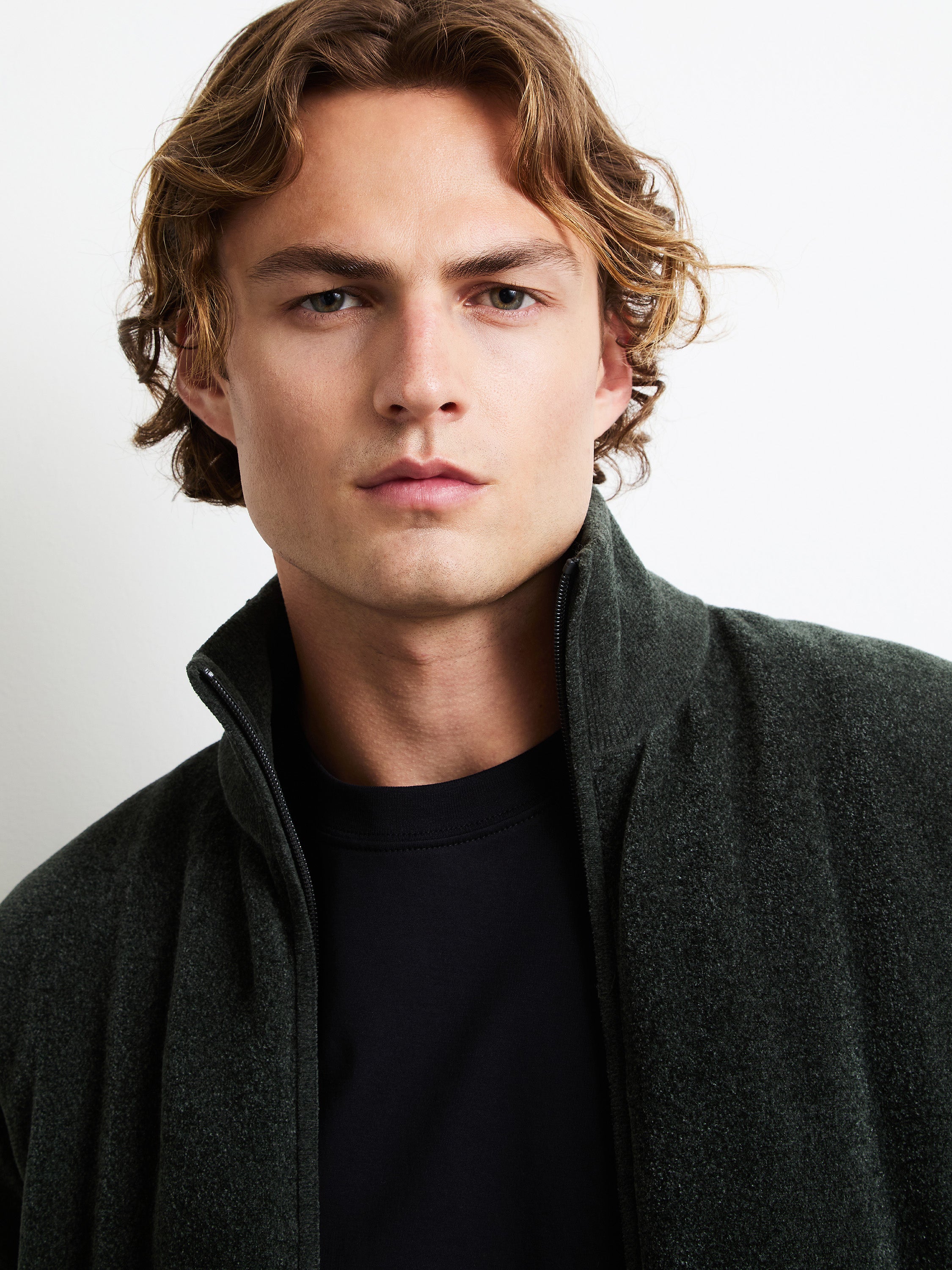 Velvet Dot Full Zip Soft Knit