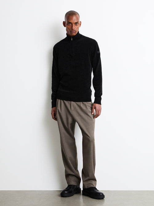 Velvet Half Zip Knit