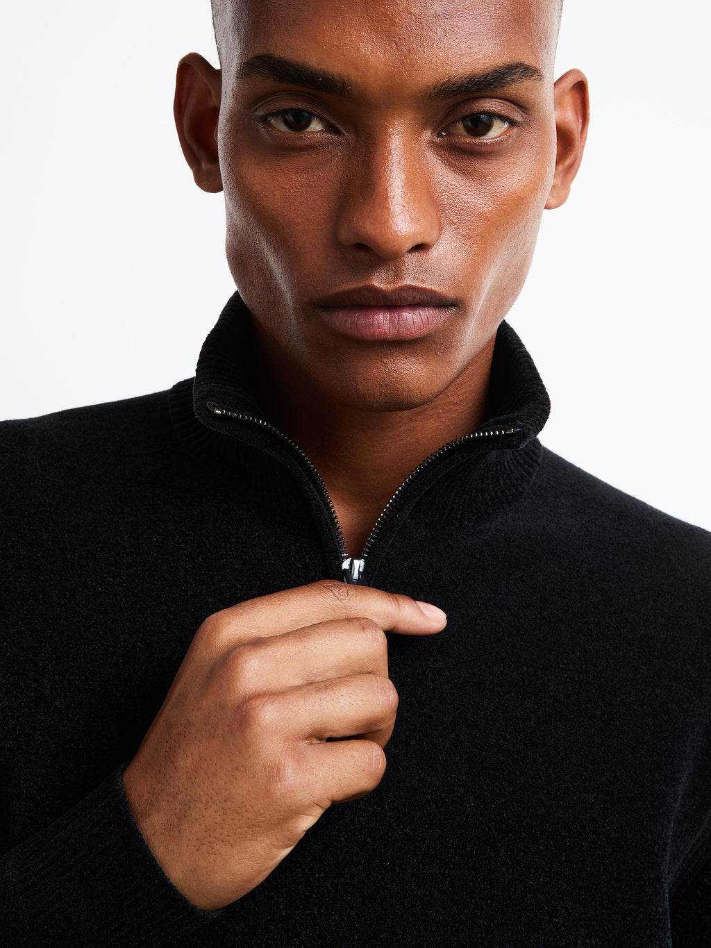Velvet Half Zip Knit