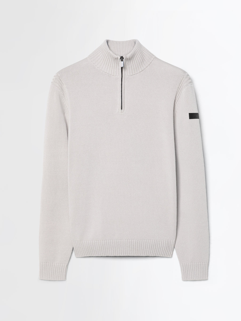 Cotton Plain Half Zip Knit