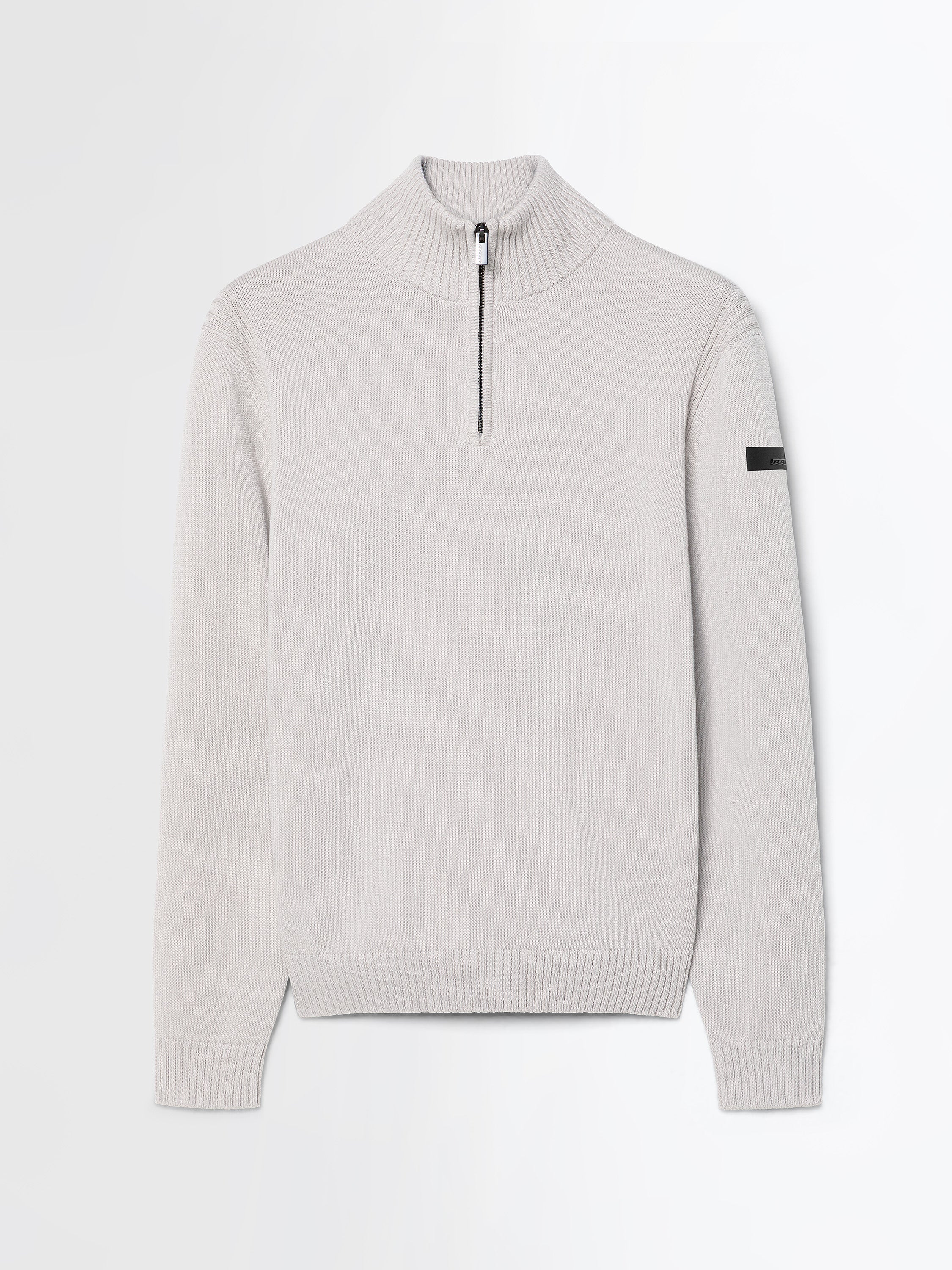Cotton Plain Half Zip Knit