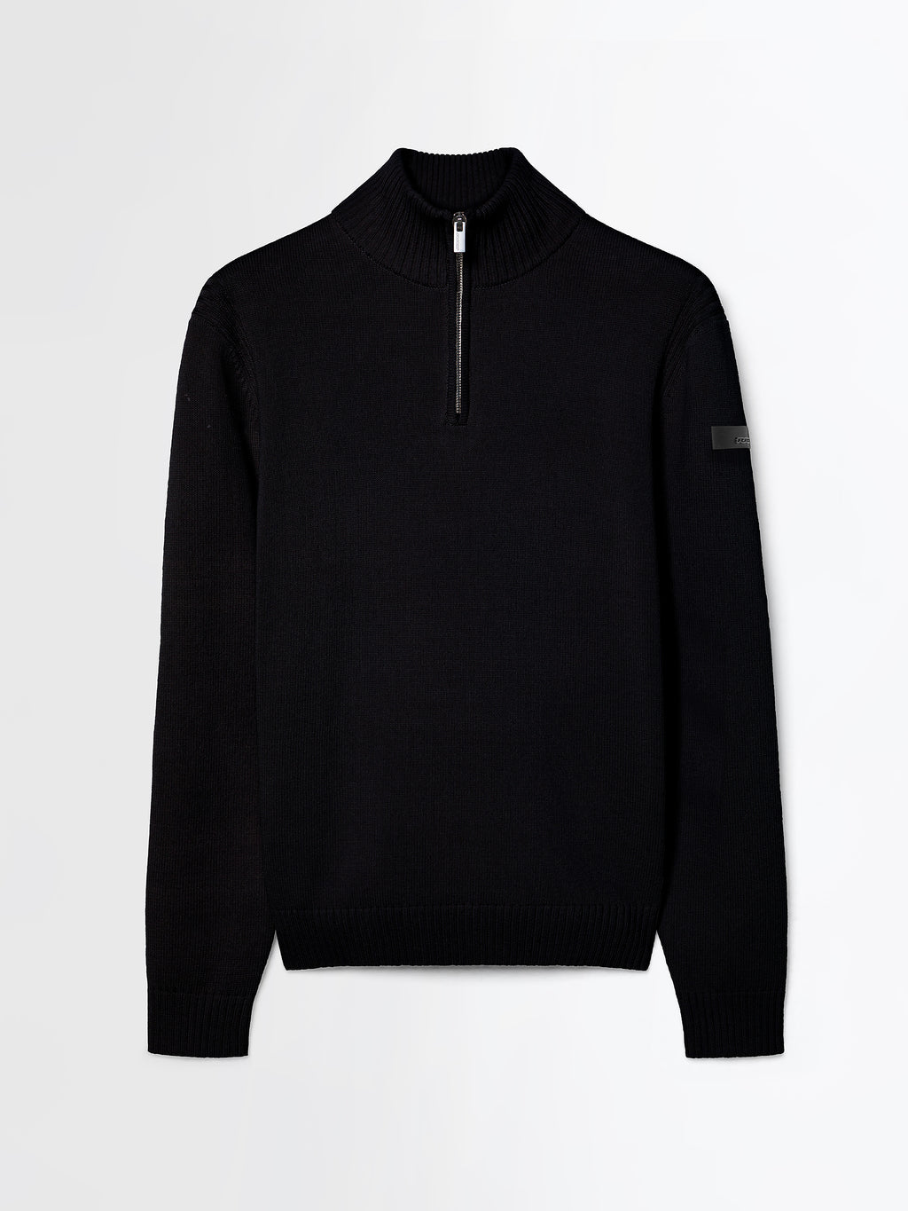 Cotton Plain Half Zip Knit