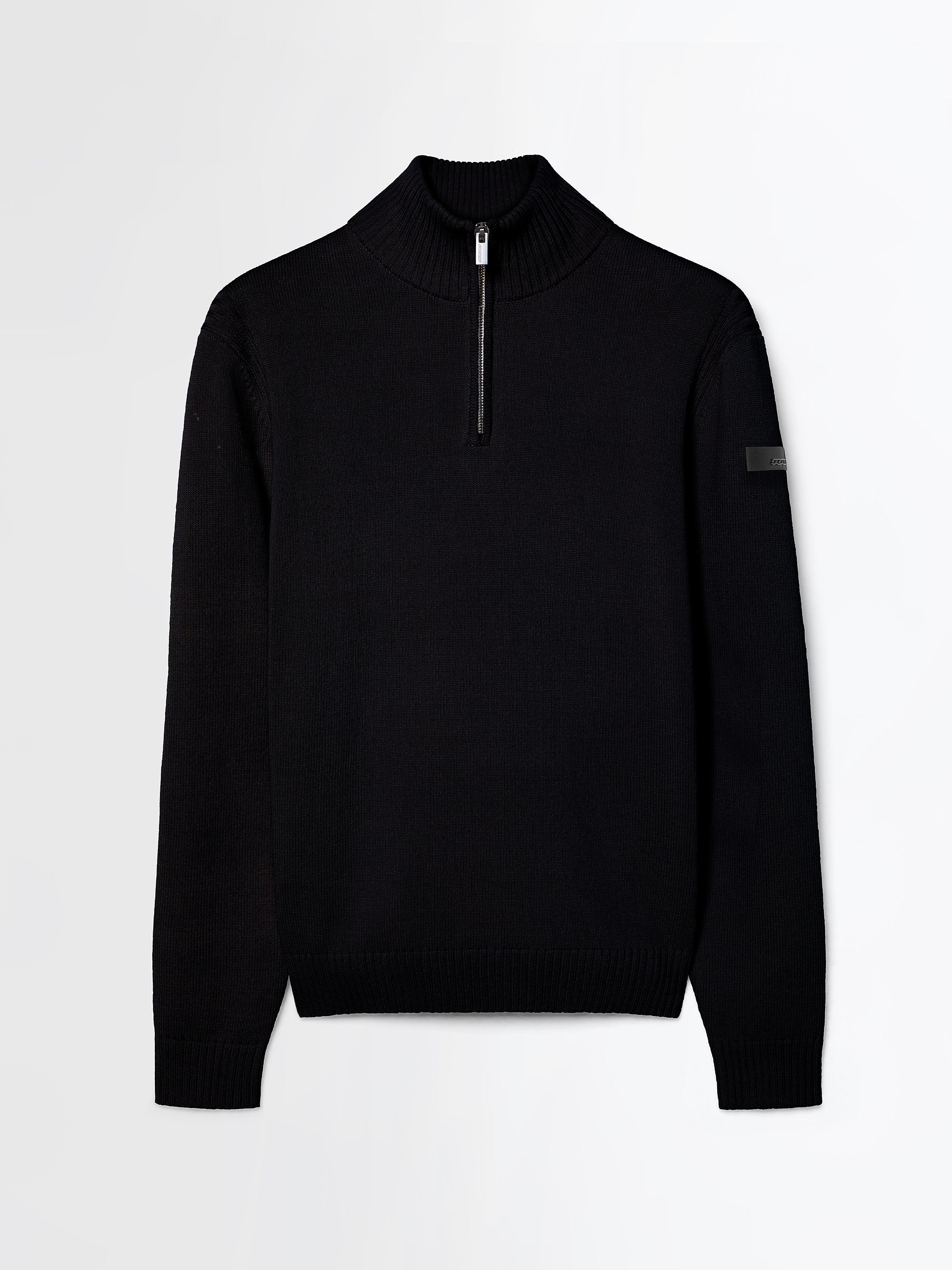 Cotton Plain Half Zip Knit