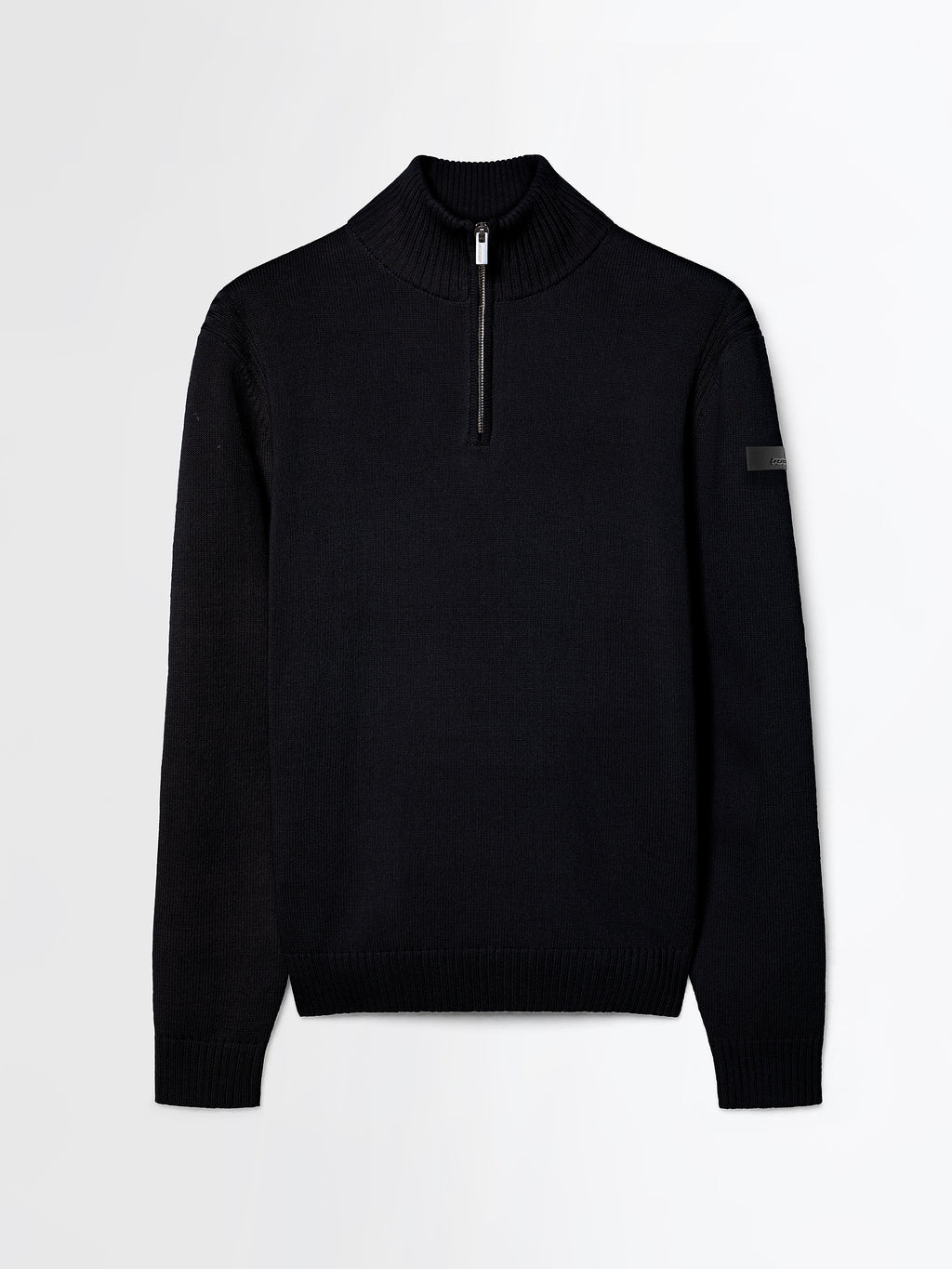 Cotton Plain Half Zip Knit