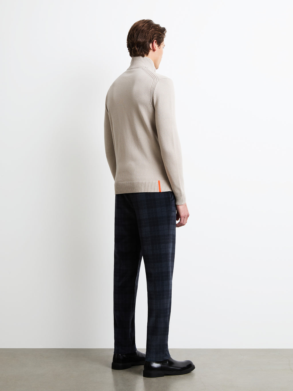 Cotton Plain Half Zip Knit
