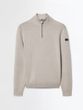 Cotton Plain Half Zip Knit