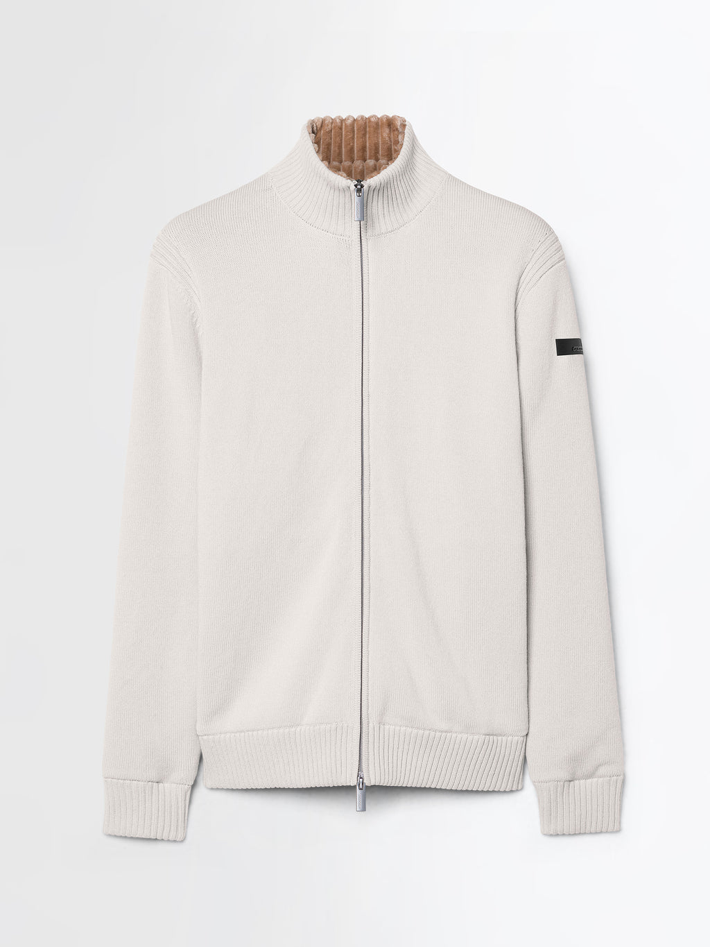Cotton Plain Velvet Rib Full Zip Soft Knit