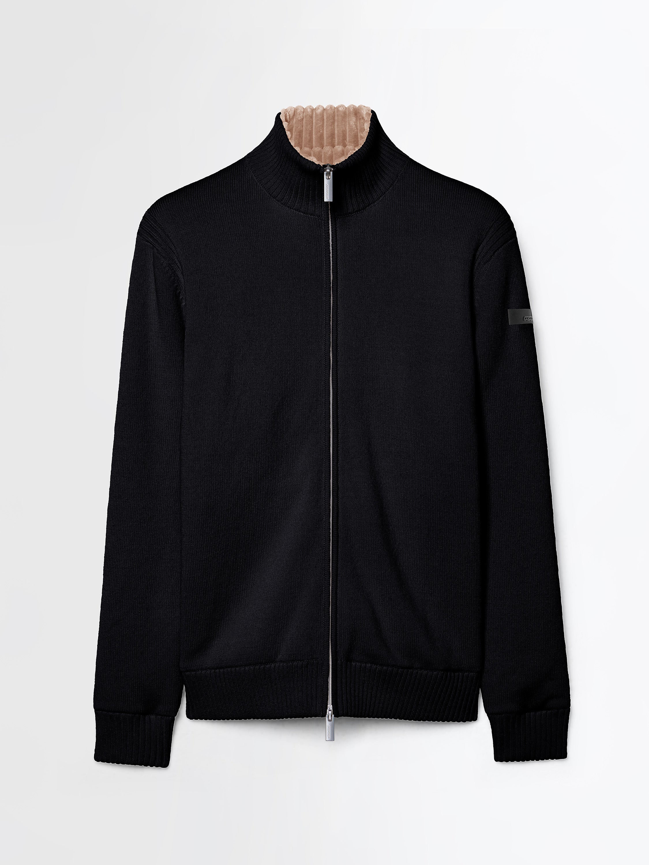 Cotton Plain Velvet Rib Full Zip Soft Knit