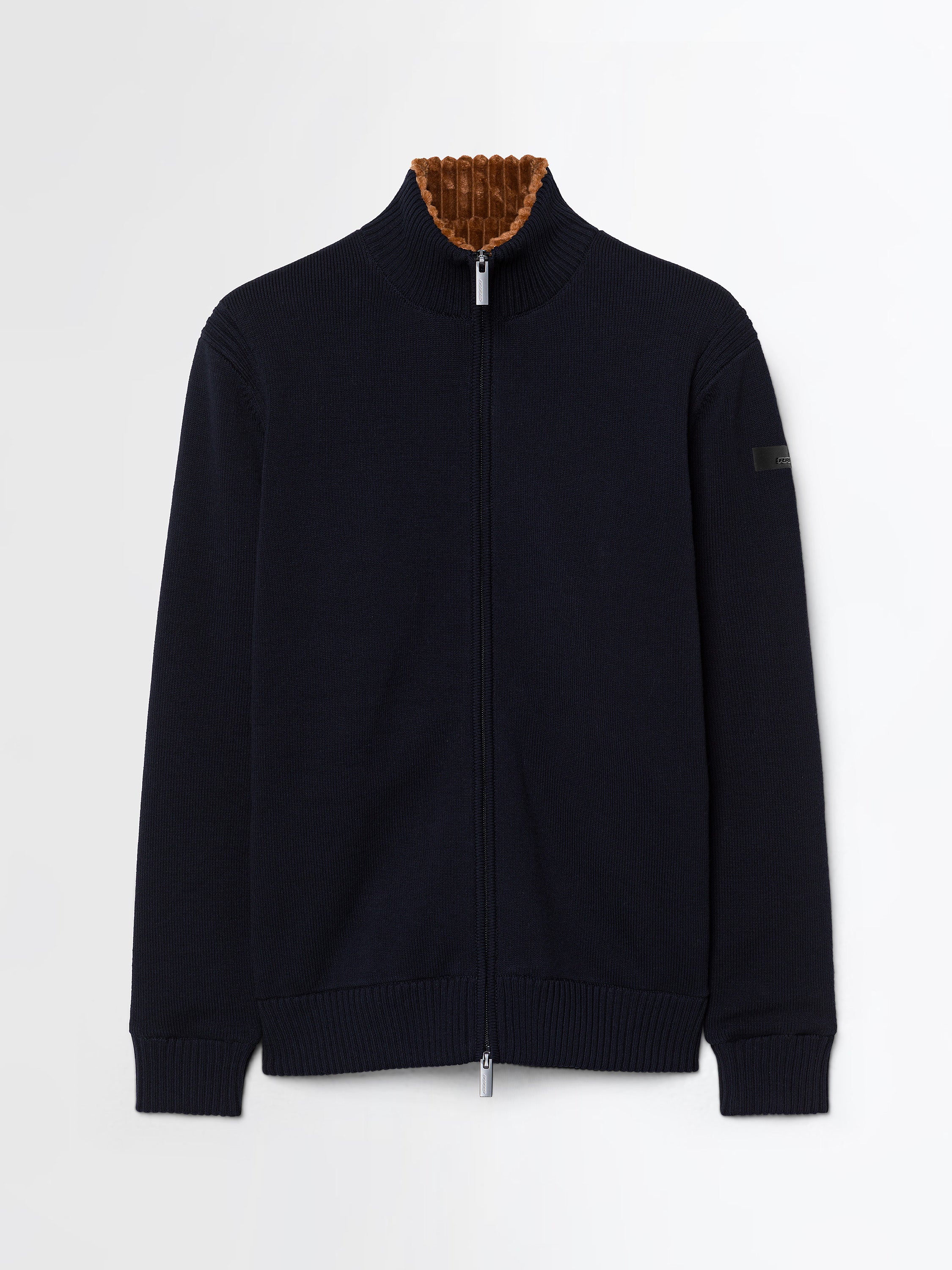 Cotton Plain Velvet Rib Full Zip Soft Knit