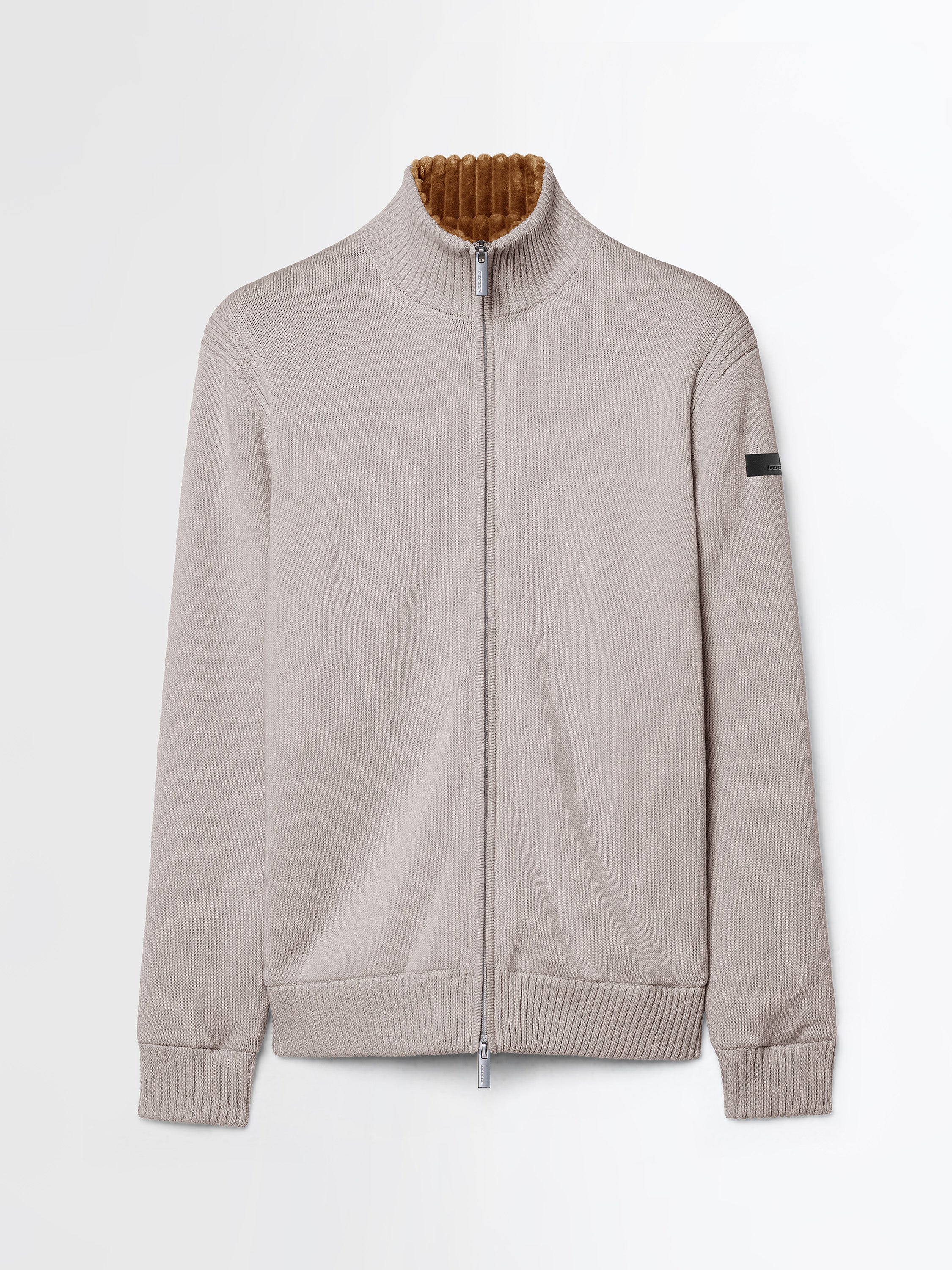 Cotton Plain Velvet Rib Full Zip Soft Knit