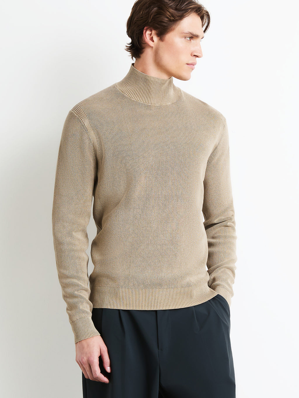 Cotton Techno Wash Turtleneck Knit