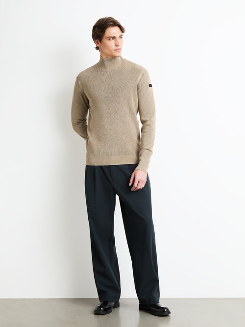 Cotton Techno Wash Turtleneck Knit