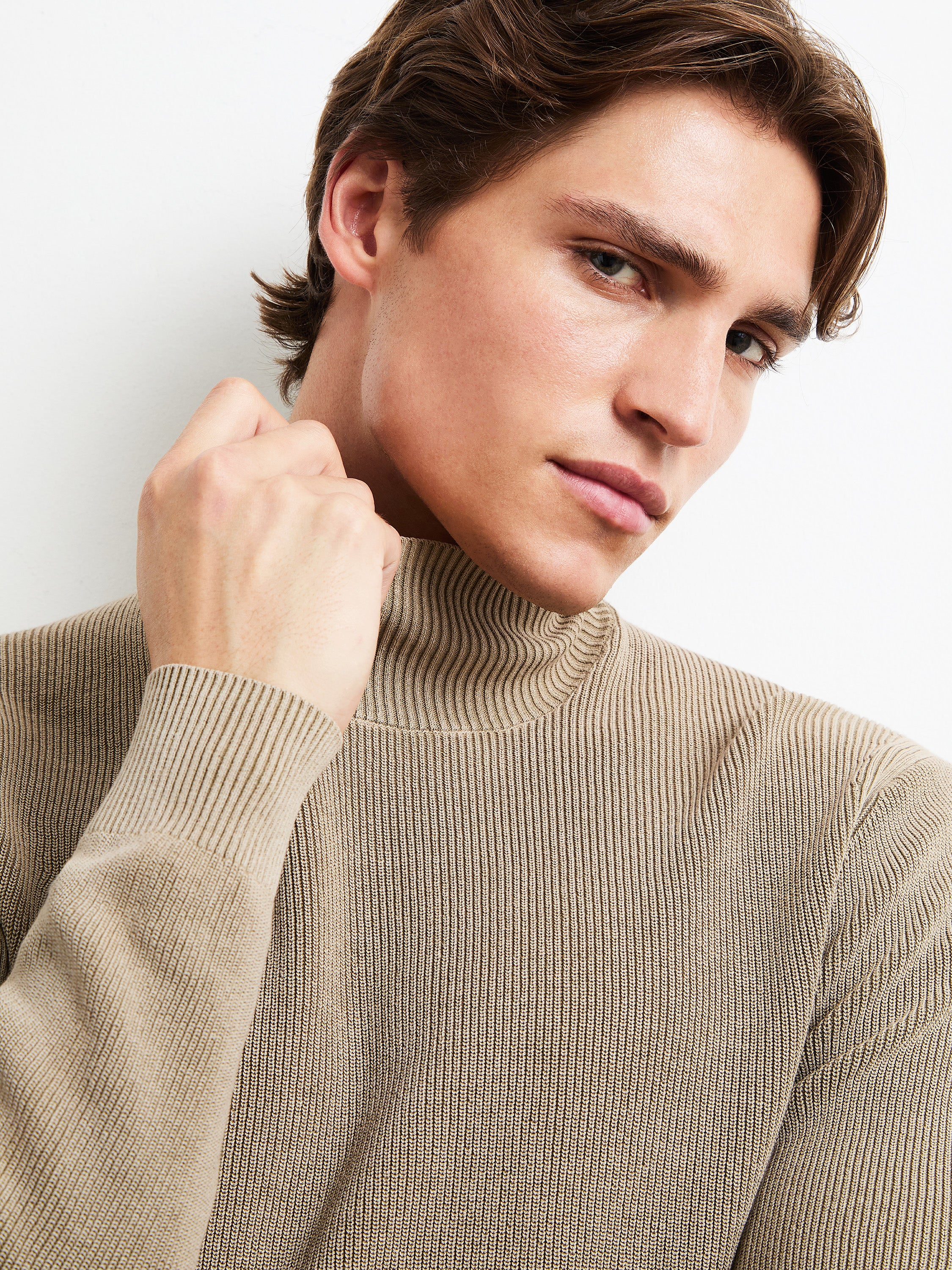Cotton Techno Wash Turtleneck Knit