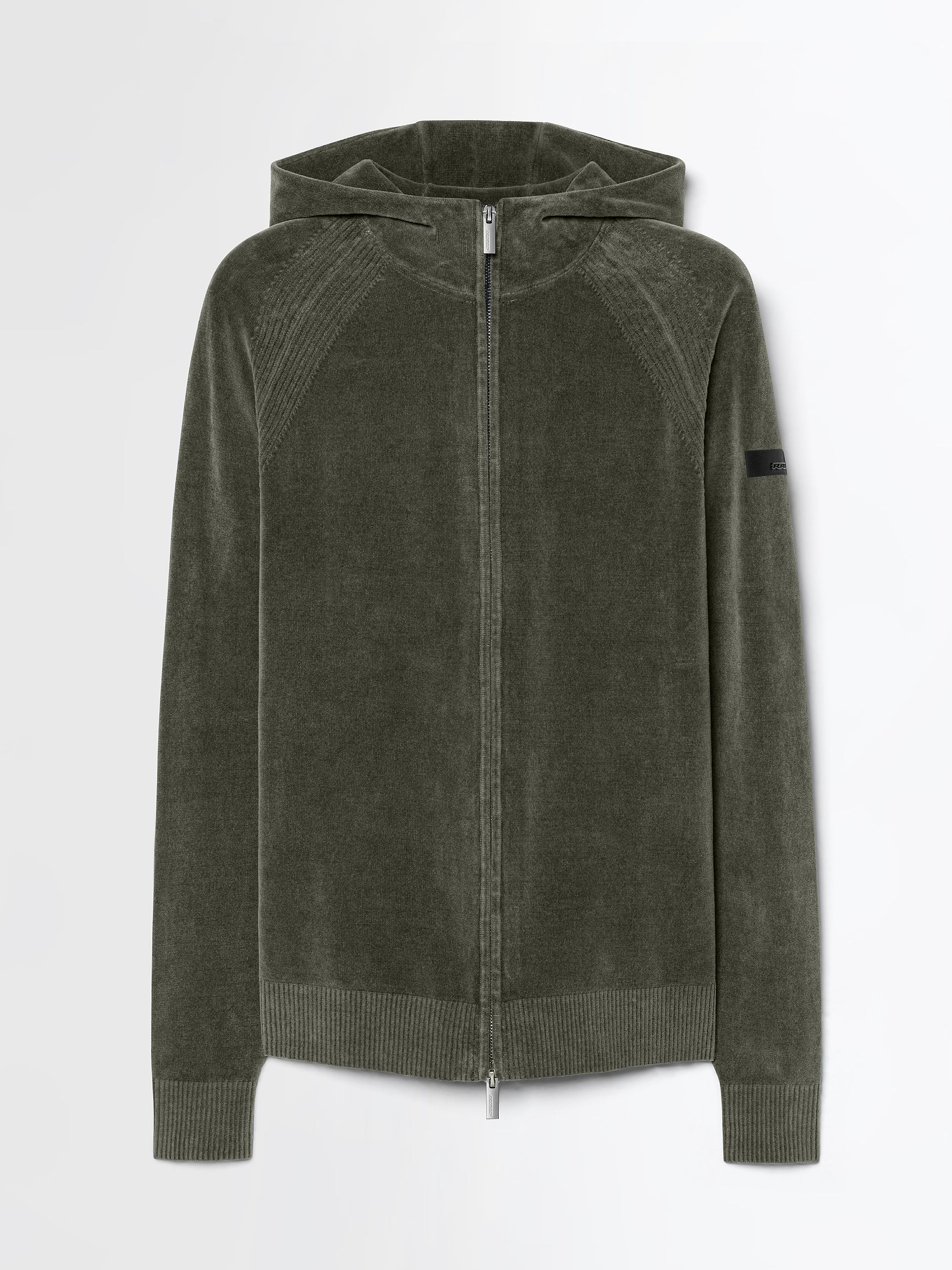 Velvet Techno Wash Hood Zip Knit