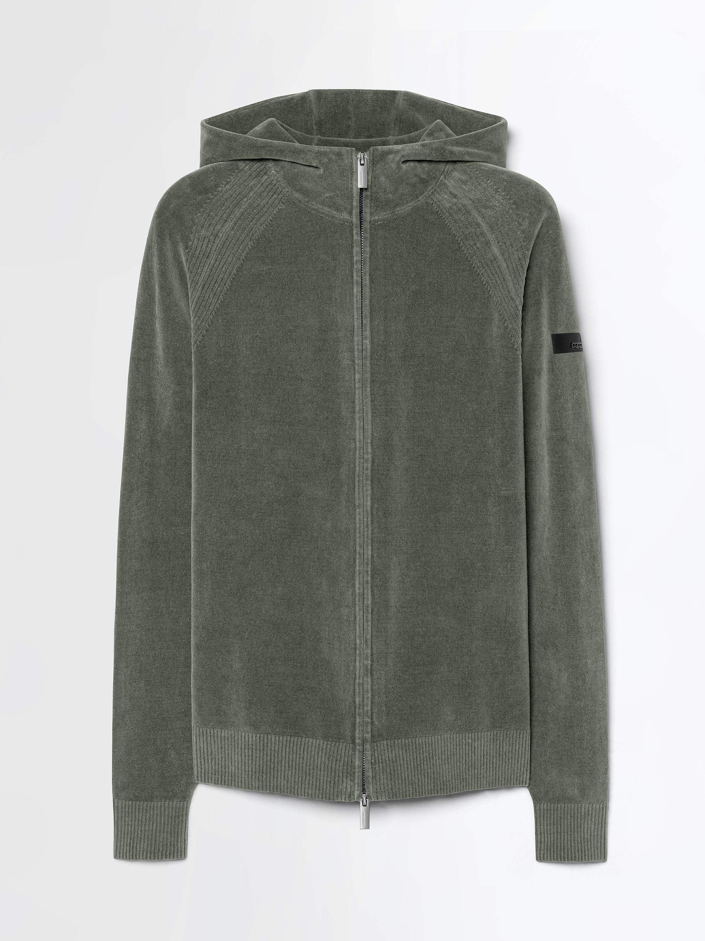 Velvet Techno Wash Hood Zip Knit