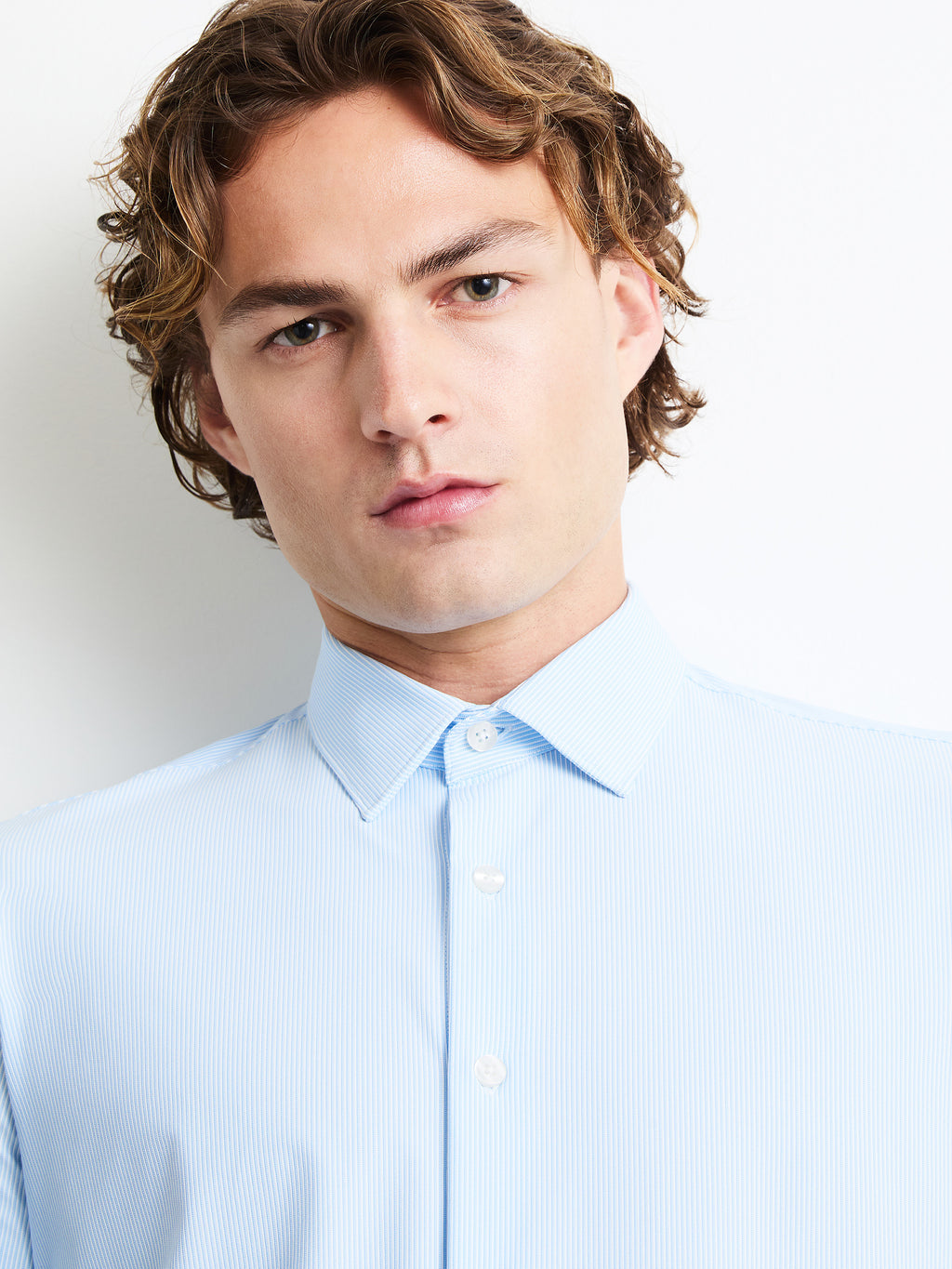 Oxford Jacquard Stripe Open Shirt