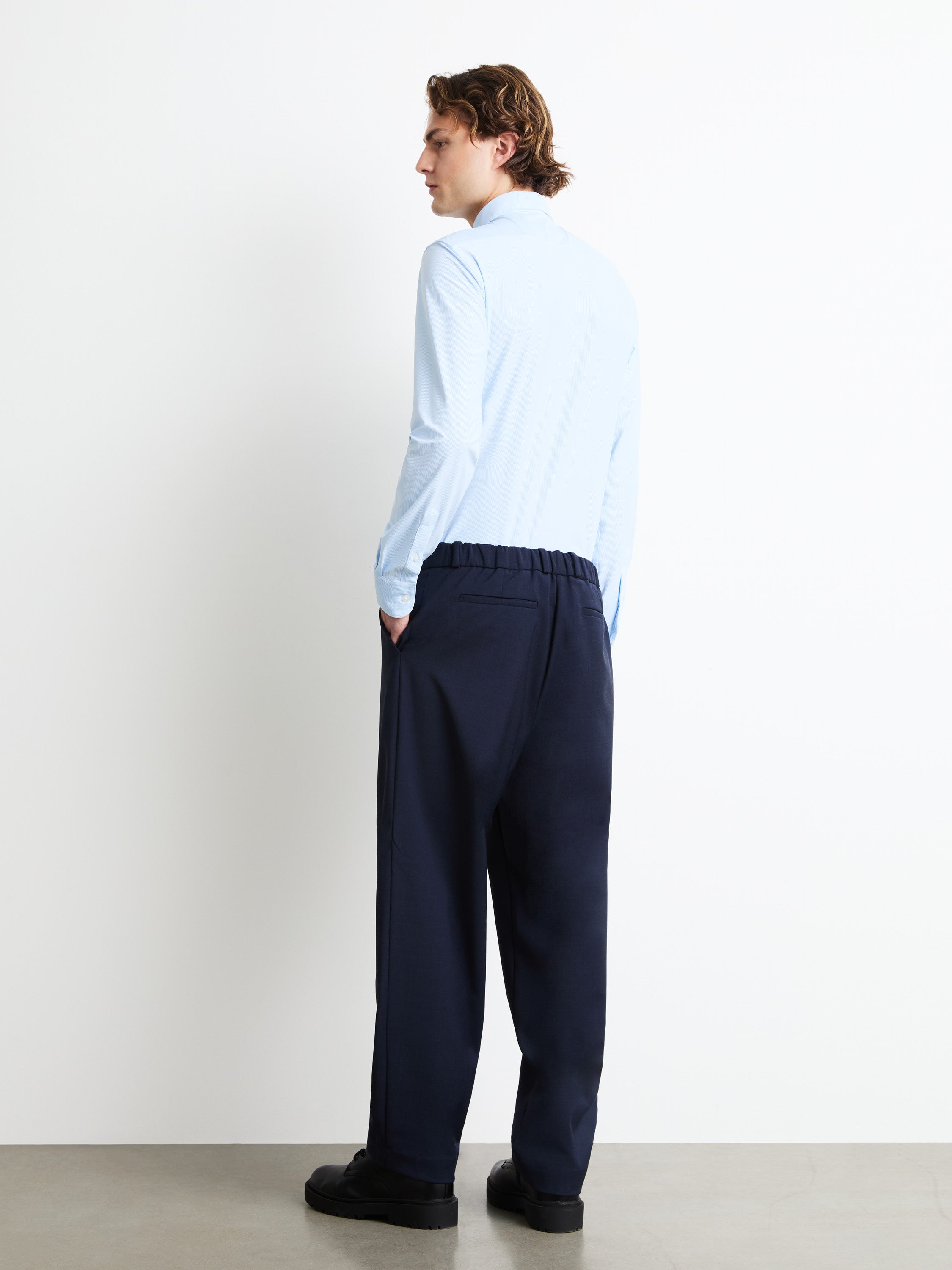 Oxford Jacquard Stripe Open Shirt