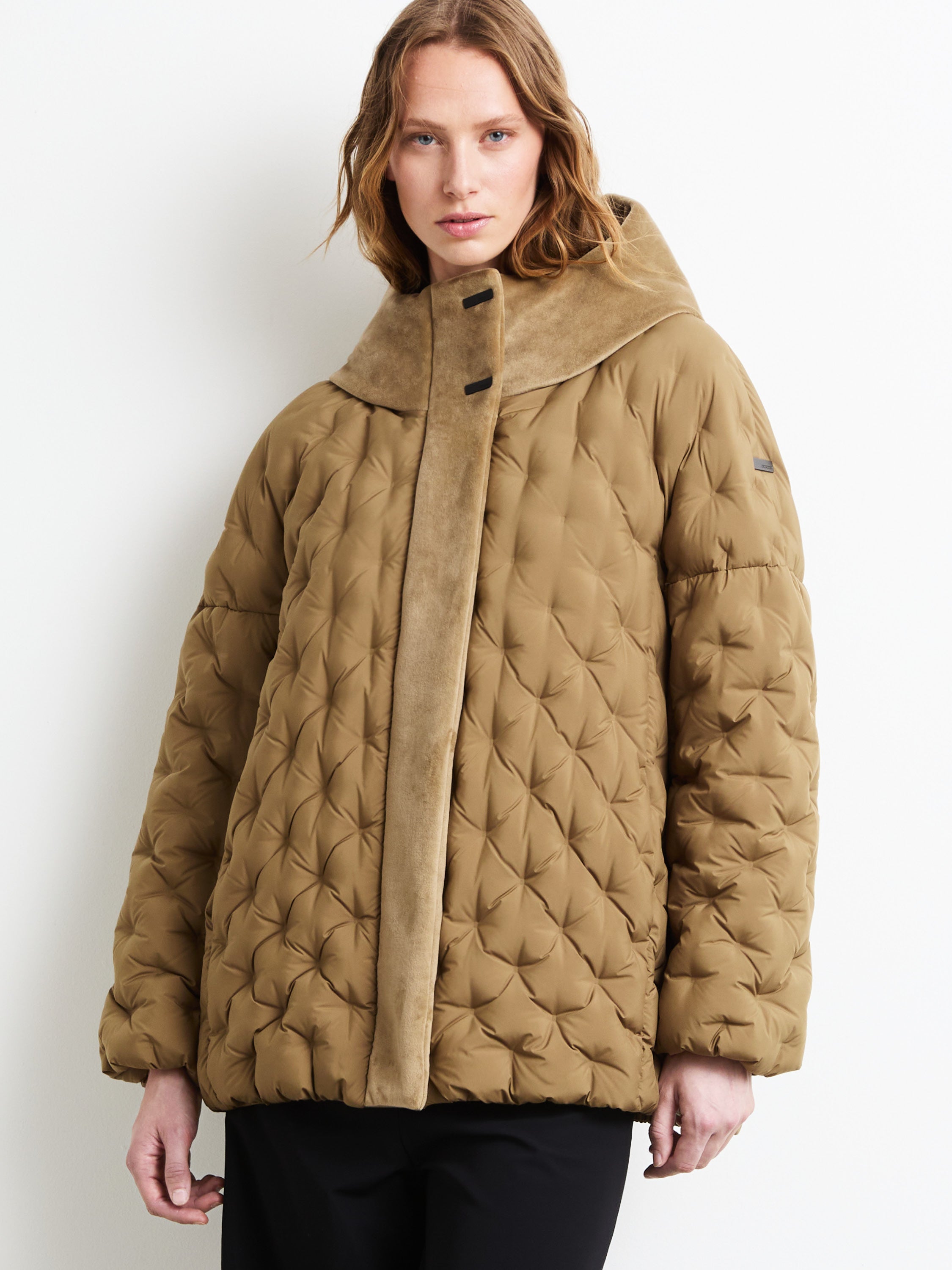 Dot Parka Over Short Wom Jkt