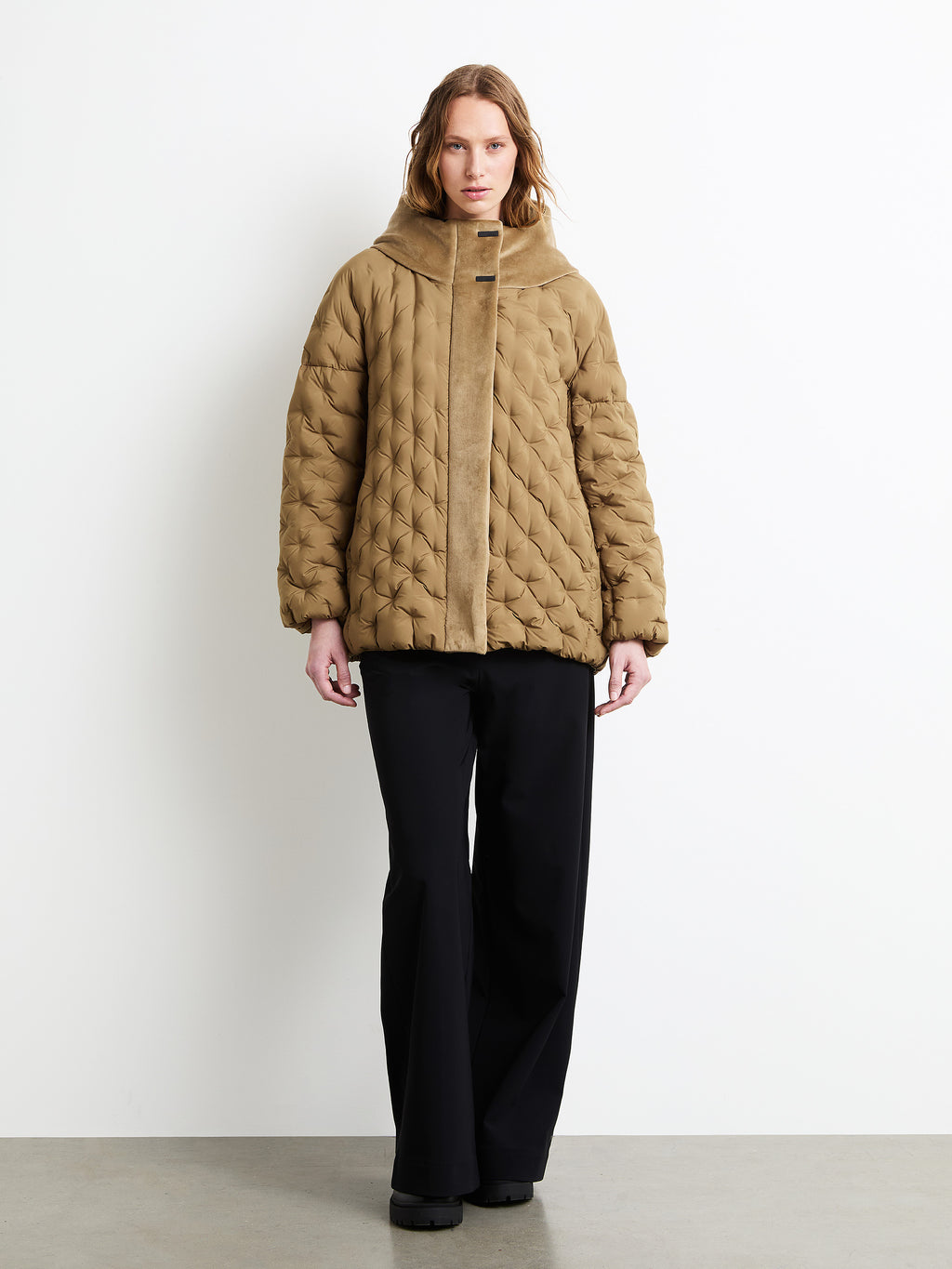 Dot Parka Over Short Wom Jkt